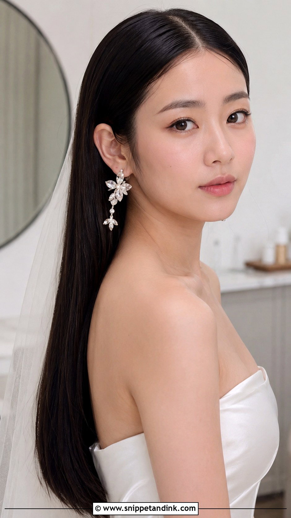 Sleek Straight Wedding Hair - Snippet and Ink - 25 Elegant Wedding Hair Ideas