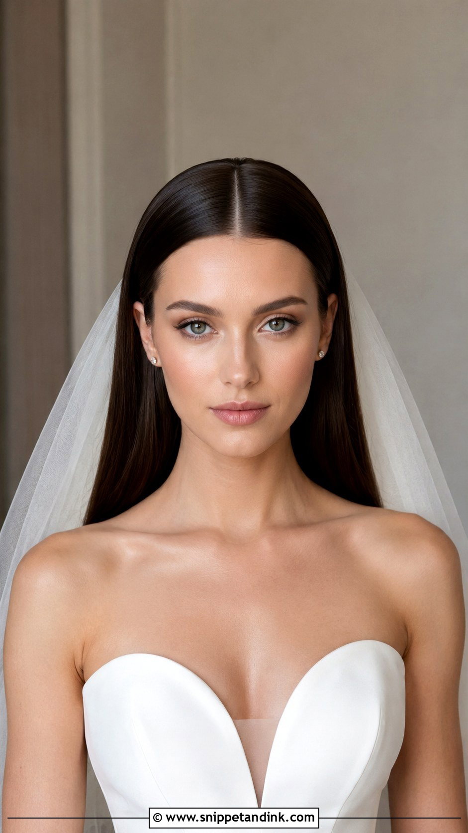 Sleek Straight Wedding Hair - Snippet and Ink - 25 Wedding Hair Bride Ideas