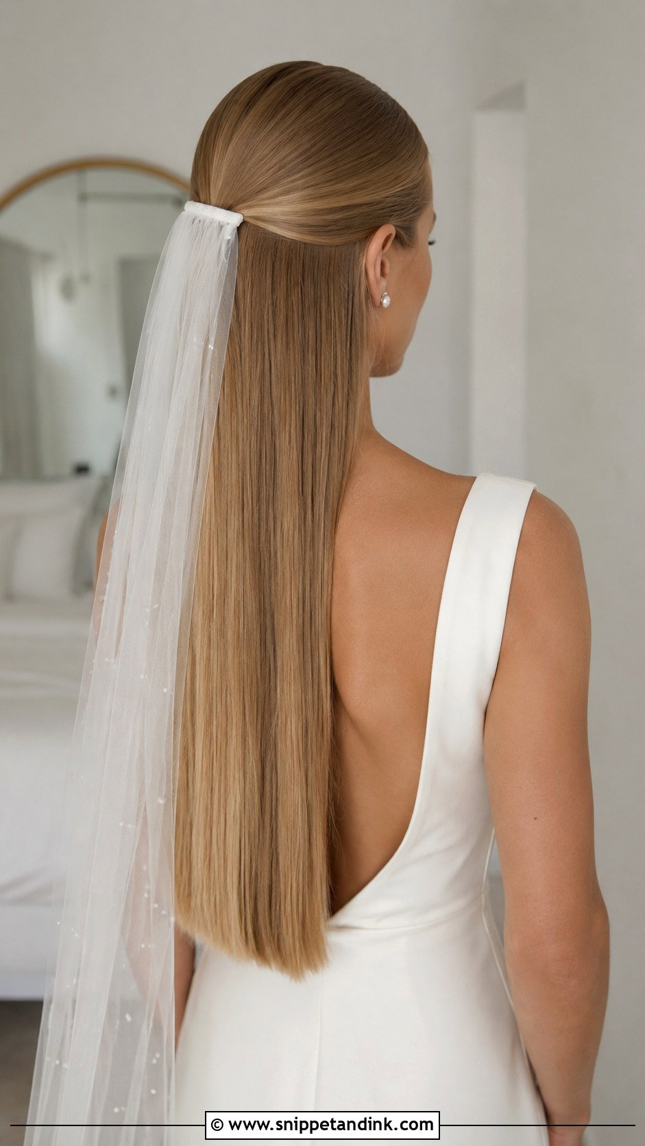 Sleek Straight Wedding Hair - Snippet and Ink - 25 Wedding Hairdos