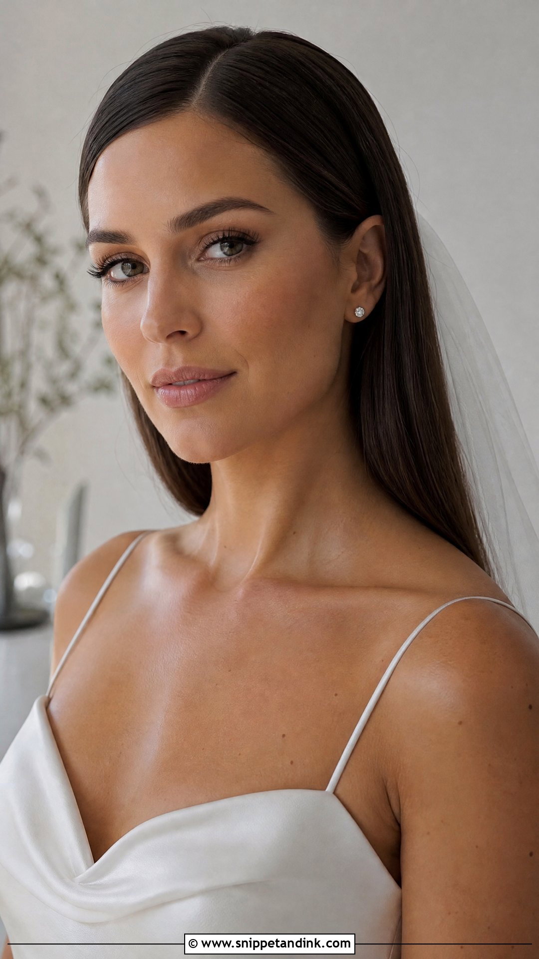 Sleek Straight Wedding Hair - Snippet and Ink - 20 All Down Wedding Hair Ideas