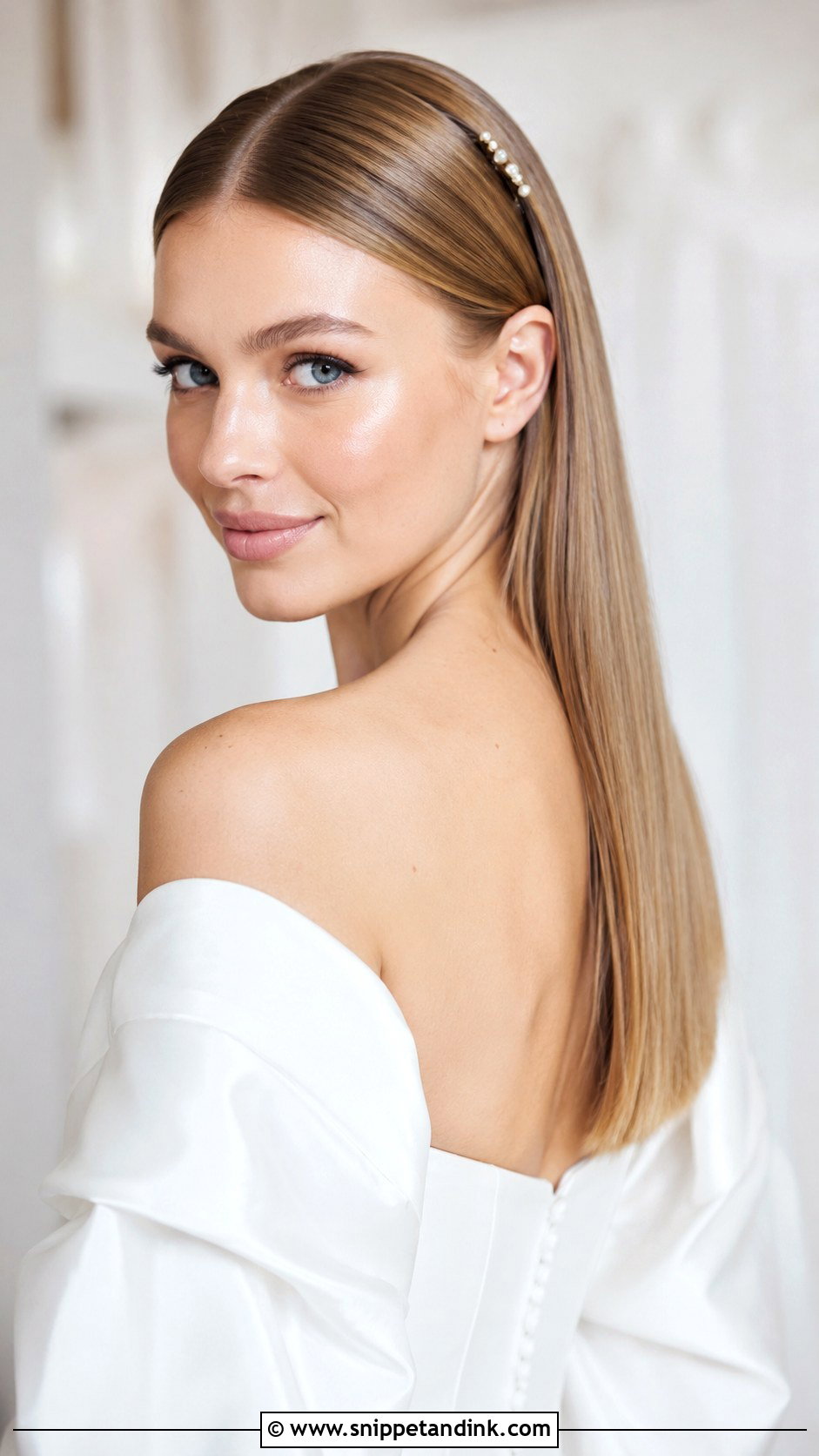 Sleek Straight Wedding Hair - Snippet and Ink - 20 Barbara Palvin Wedding Hair Ideas
