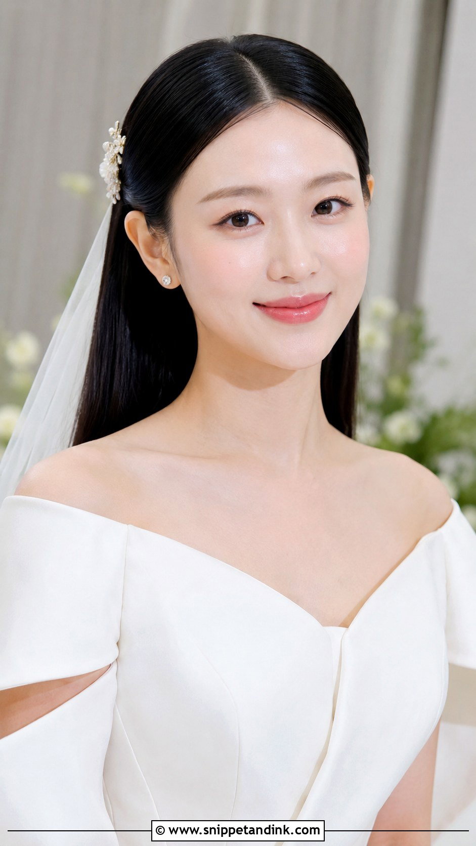 Sleek Straight Wedding Hair - Snippet and Ink - 20 Bride Hair Styles 2024