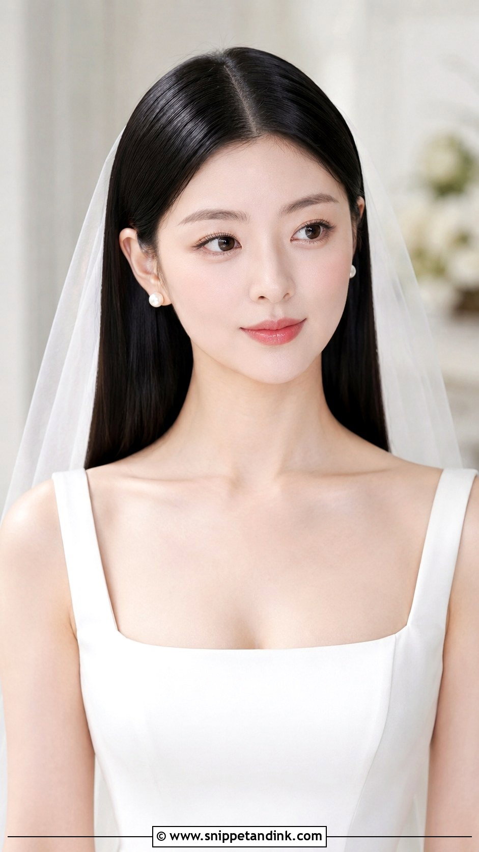 Sleek Straight Wedding Hair - Snippet and Ink - 20 Clean Wedding Hair Ideas