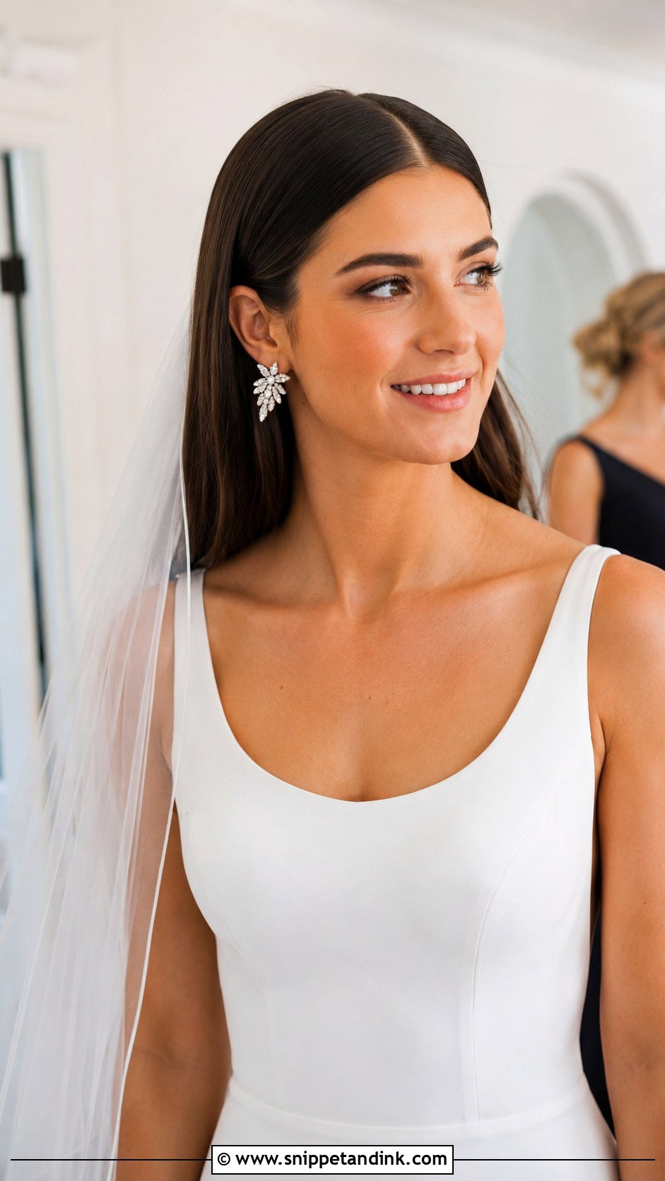Sleek Straight Wedding Hair - Snippet and Ink - 20 Easy Wedding Hairstyle Ideas