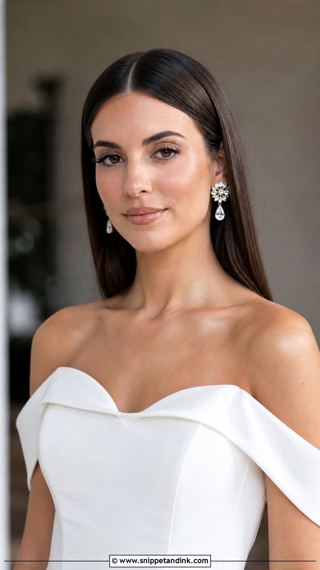 Sleek Straight Wedding Hair - Snippet and Ink - 20 Hair Design for Wedding Ideas