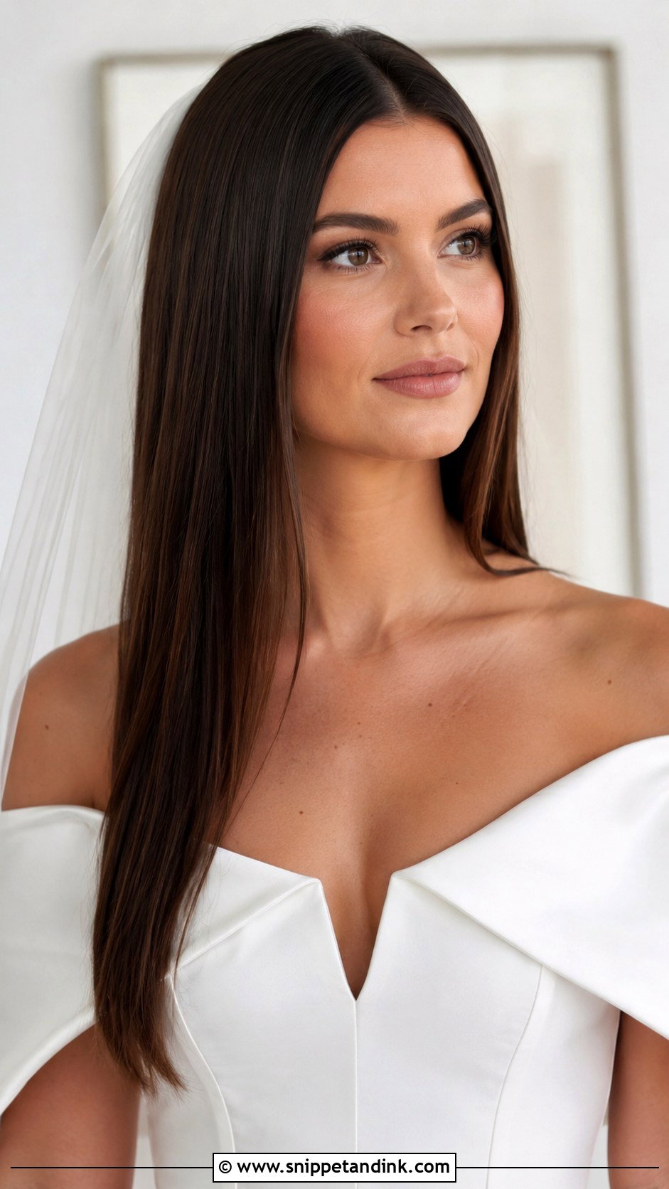 Sleek Straight Wedding Hair Down - Snippet and Ink - 20 Bride Wedding Hair Down Ideas