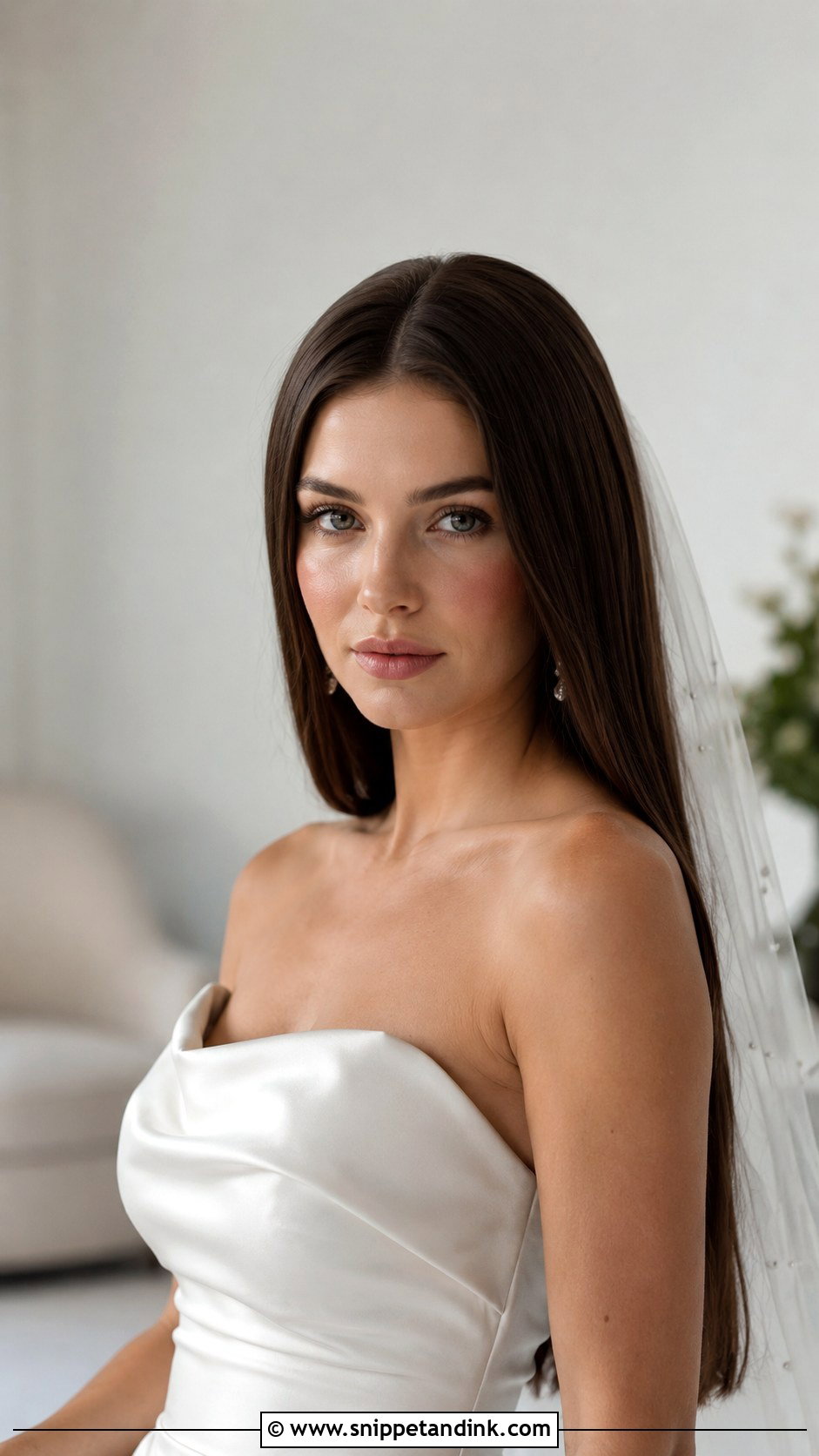 Sleek Straight Wedding Hair Down - Snippet and Ink - 35 Wedding Hair Down Ideas