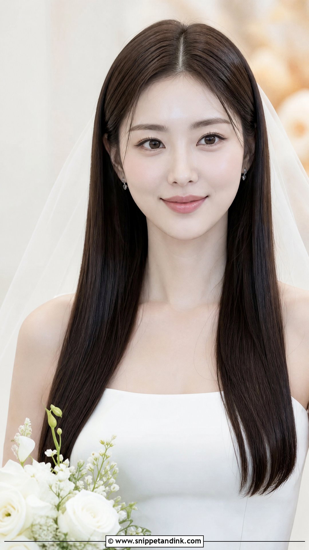 Sleek Straight Wedding Hair Down - Snippet and Ink - 15 Classic Wedding Hair Down Ideas