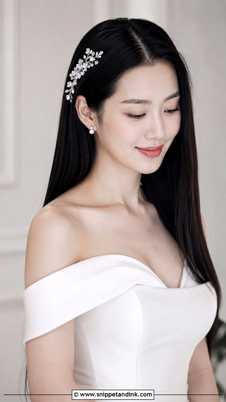 Sleek Straight Wedding Hair for Long Hair - Snippet and Ink - 20 Wedding Hair for Long Hair Ideas