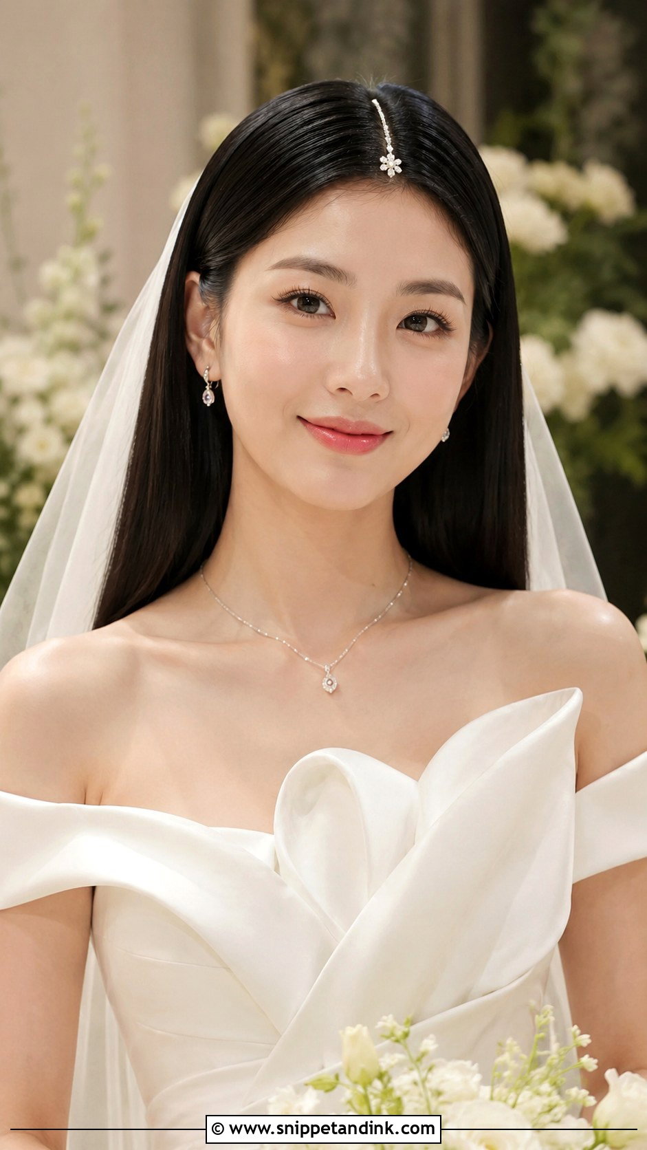 Sleek Straight Wedding Hairstyle - Snippet and Ink - 20 Western Wedding Hairstyles