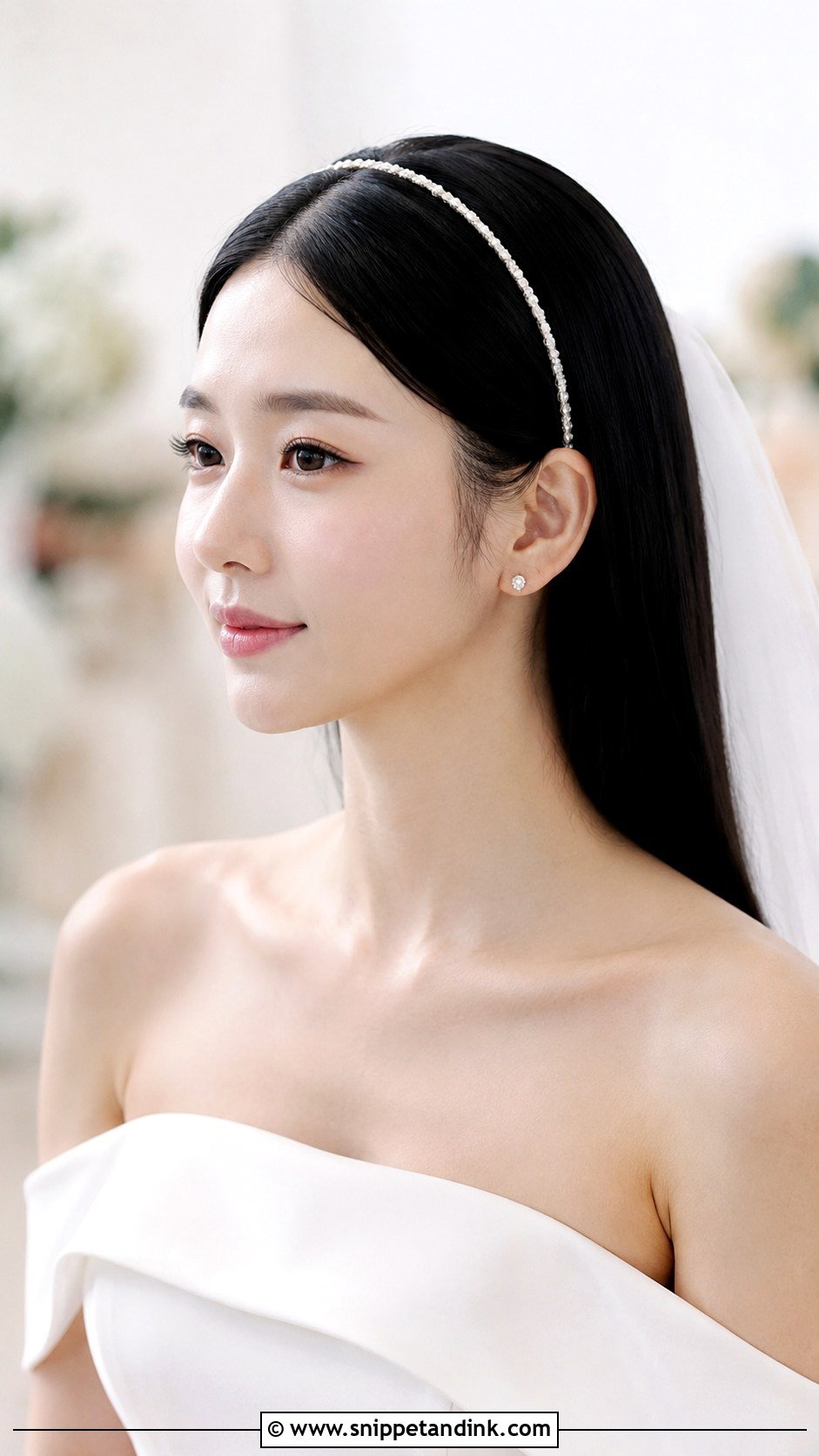 Sleek Straight Wedding Hairstyle - Snippet and Ink - 25 Cute Wedding Hairstyles