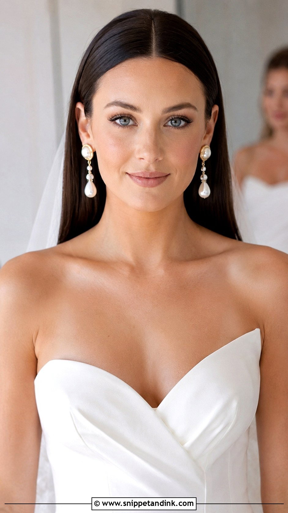 Sleek Straight Wedding Hairstyle - Snippet and Ink - 25 Hairstyle for Women Wedding Ideas