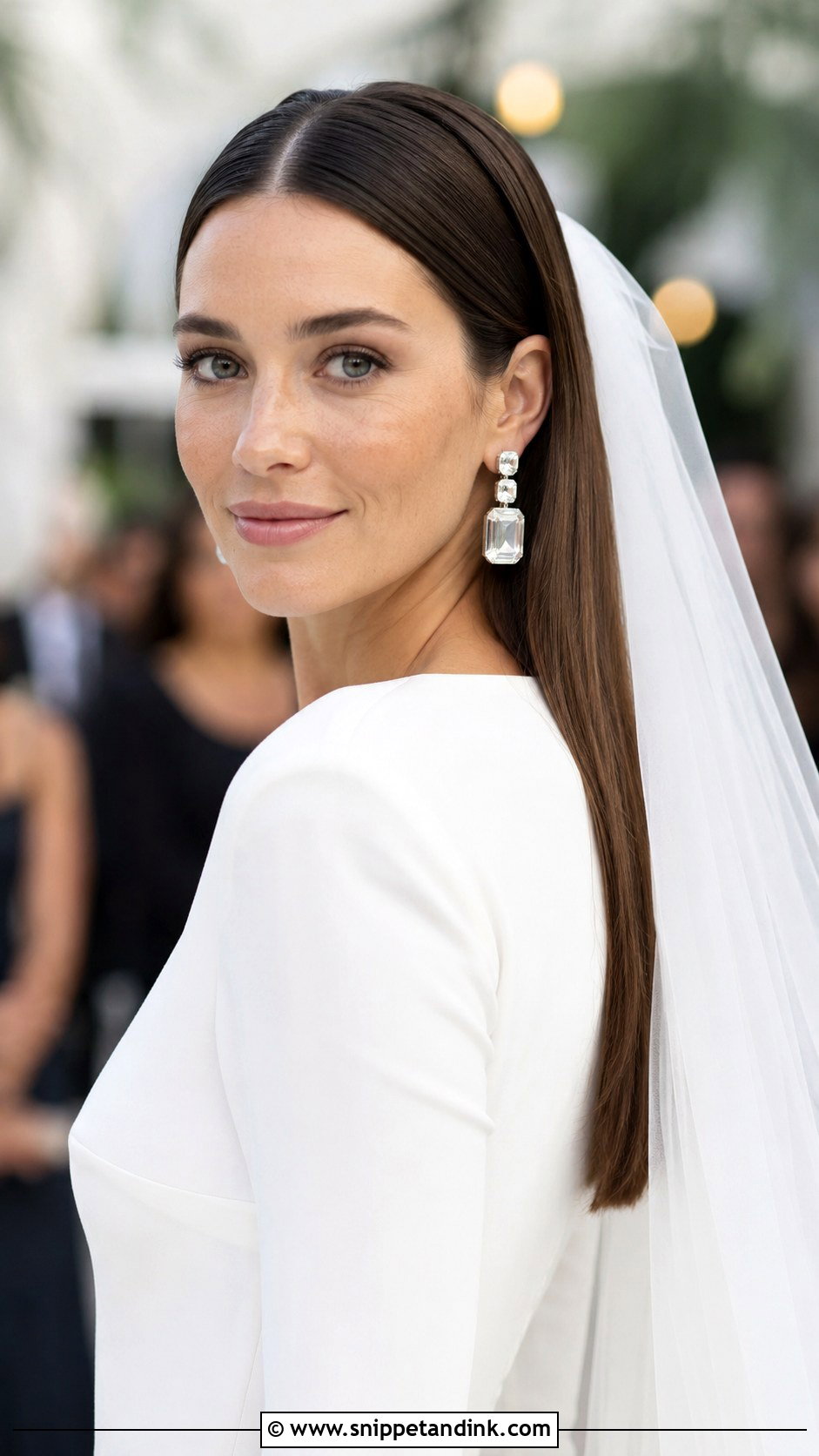 Sleek Straight Wedding Hairstyle - Snippet and Ink - 35 Wedding Hairstyles