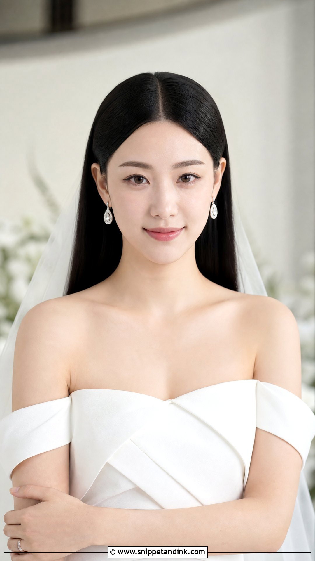 Sleek Straight Wedding Hairstyle - Snippet and Ink - 20 Hairstyles on Wedding