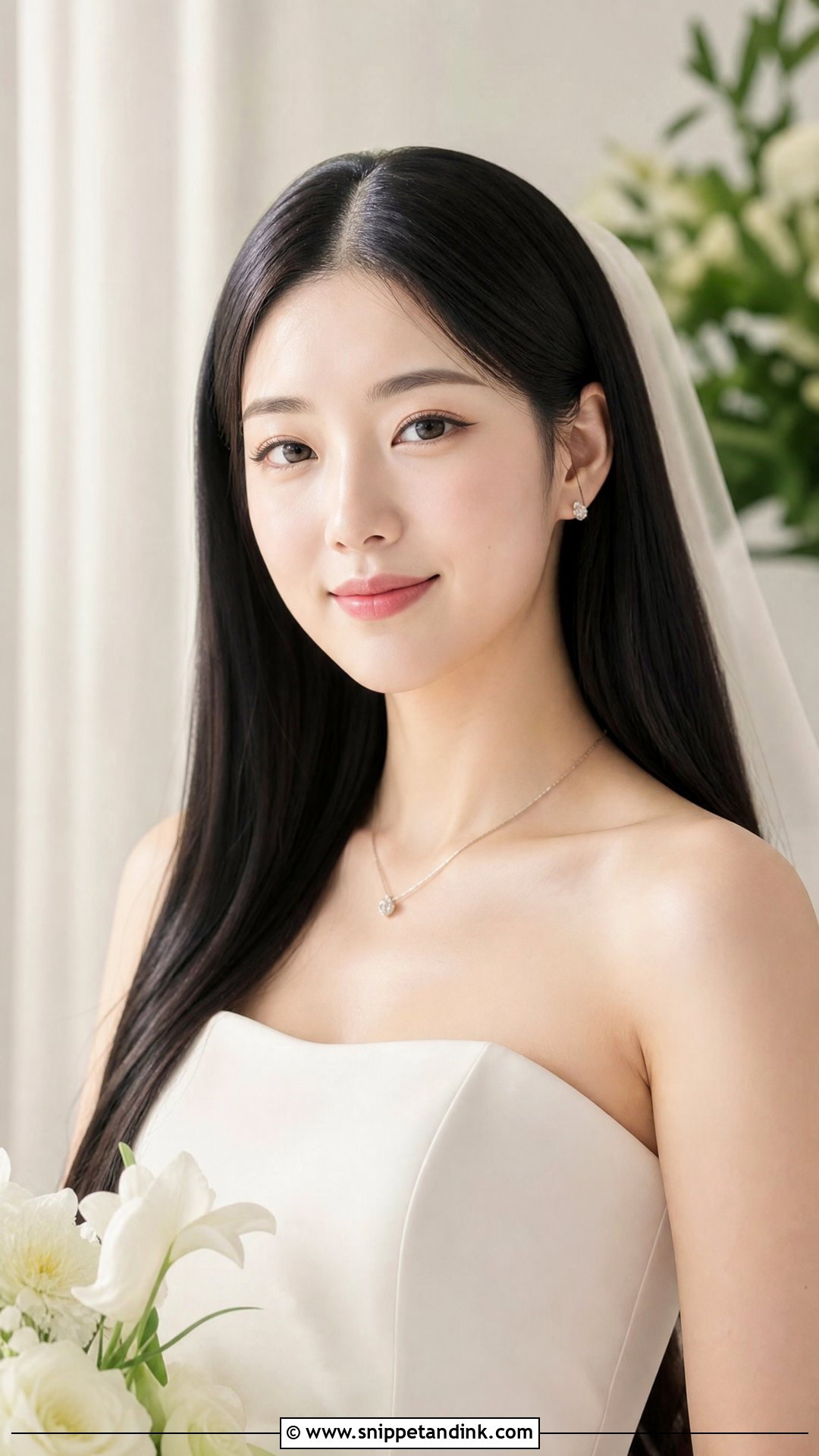 Sleek Straight Wedding Hairstyle - Snippet and Ink - 20 New Hairstyle for Wedding Ideas