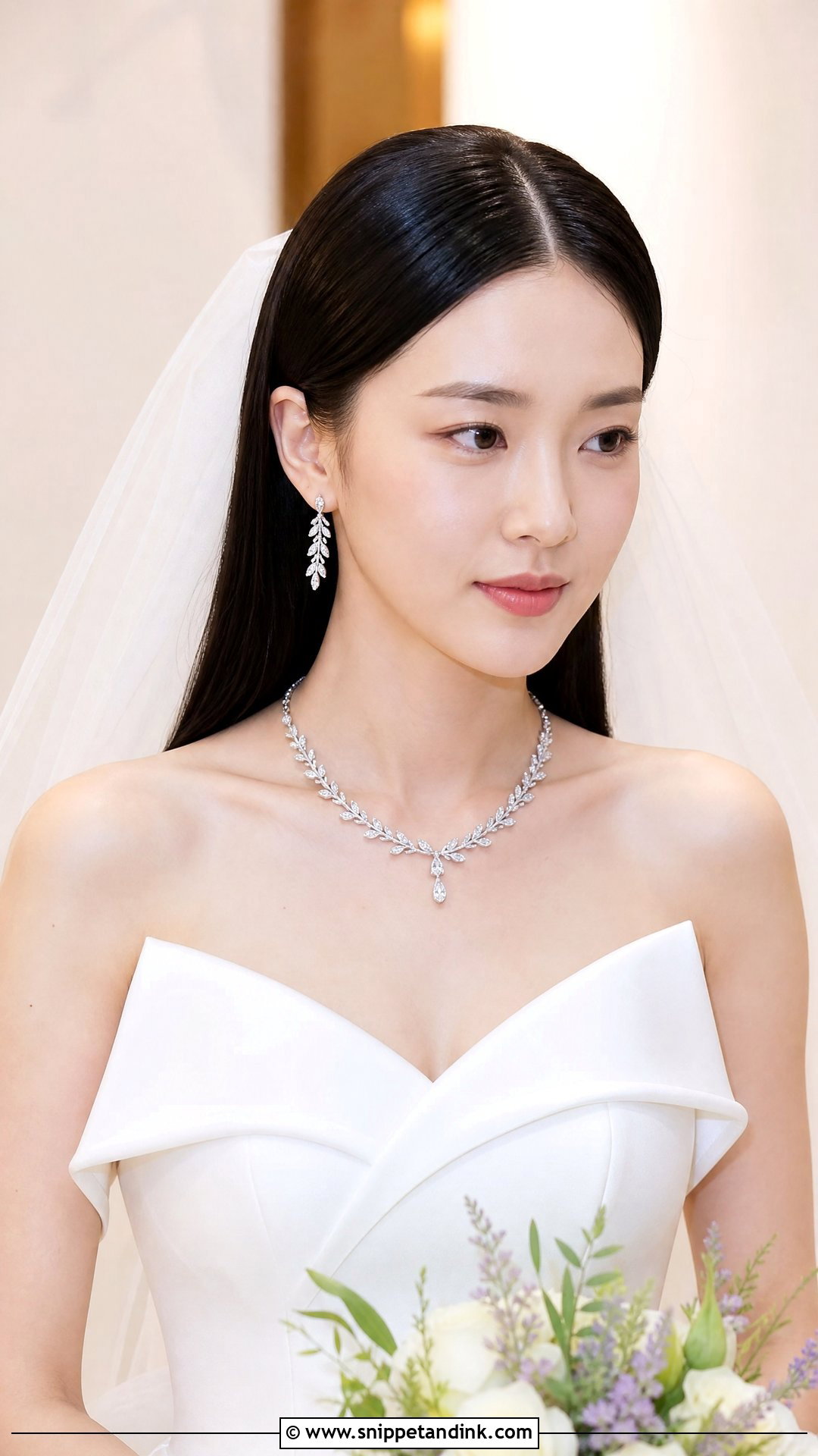 Sleek Straight Wedding Hairstyle - Snippet and Ink - 20 Traditional Wedding Hairstyles
