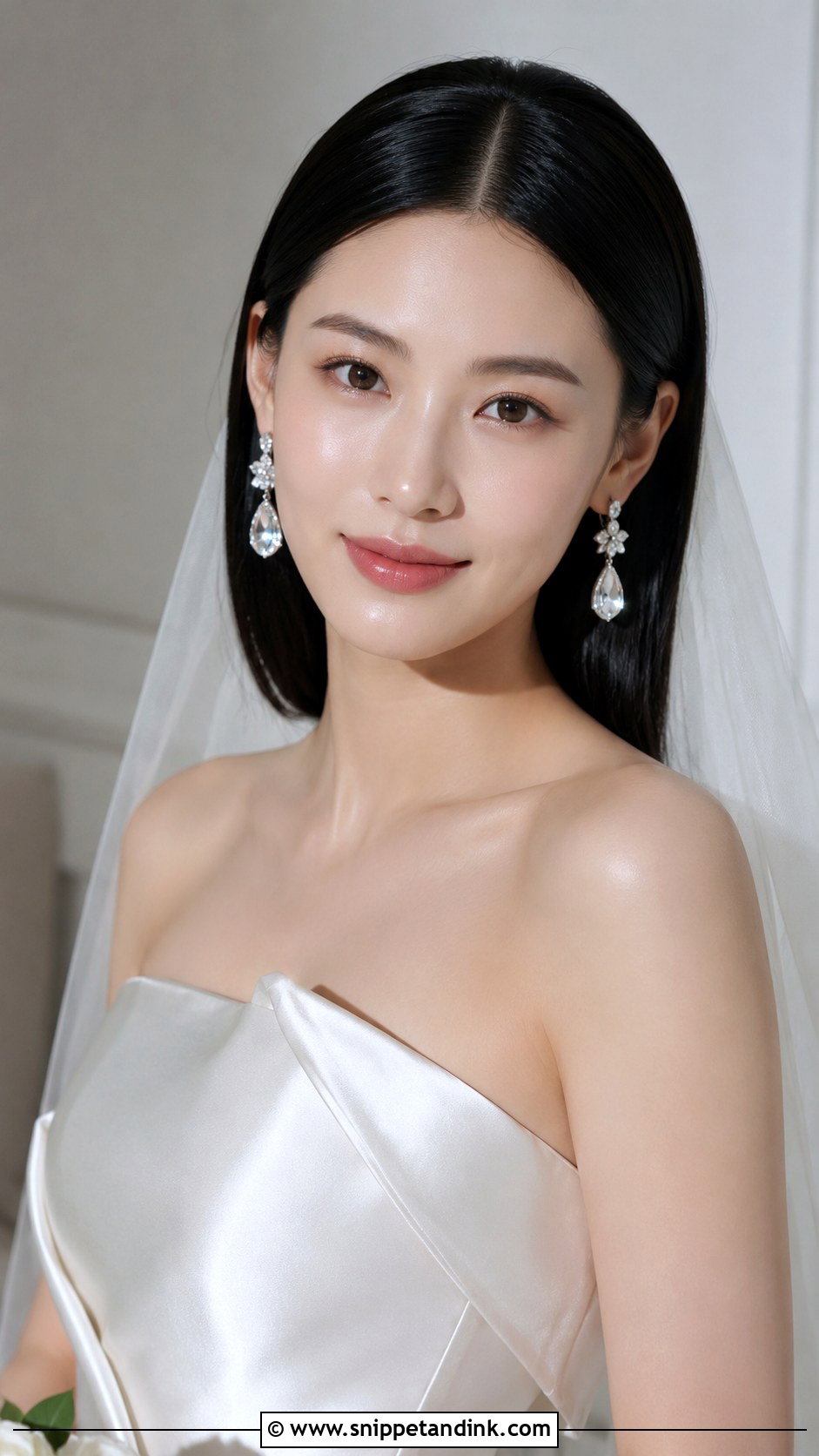 Sleek Straight Wedding Hairstyle for Medium Hair - Snippet and Ink - 25 Hairstyles for Medium Length Hair Wedding