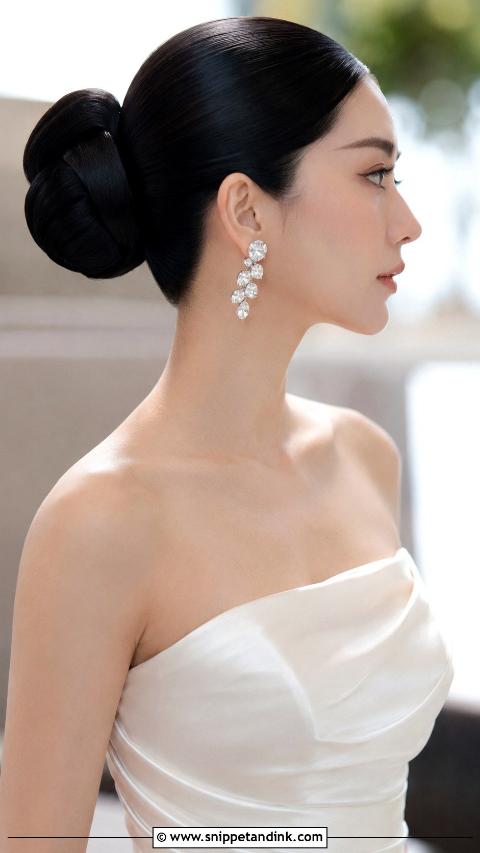 Sleek Structured Bun - Snippet and Ink - 20 Up Do Hairstyles for Weddings
