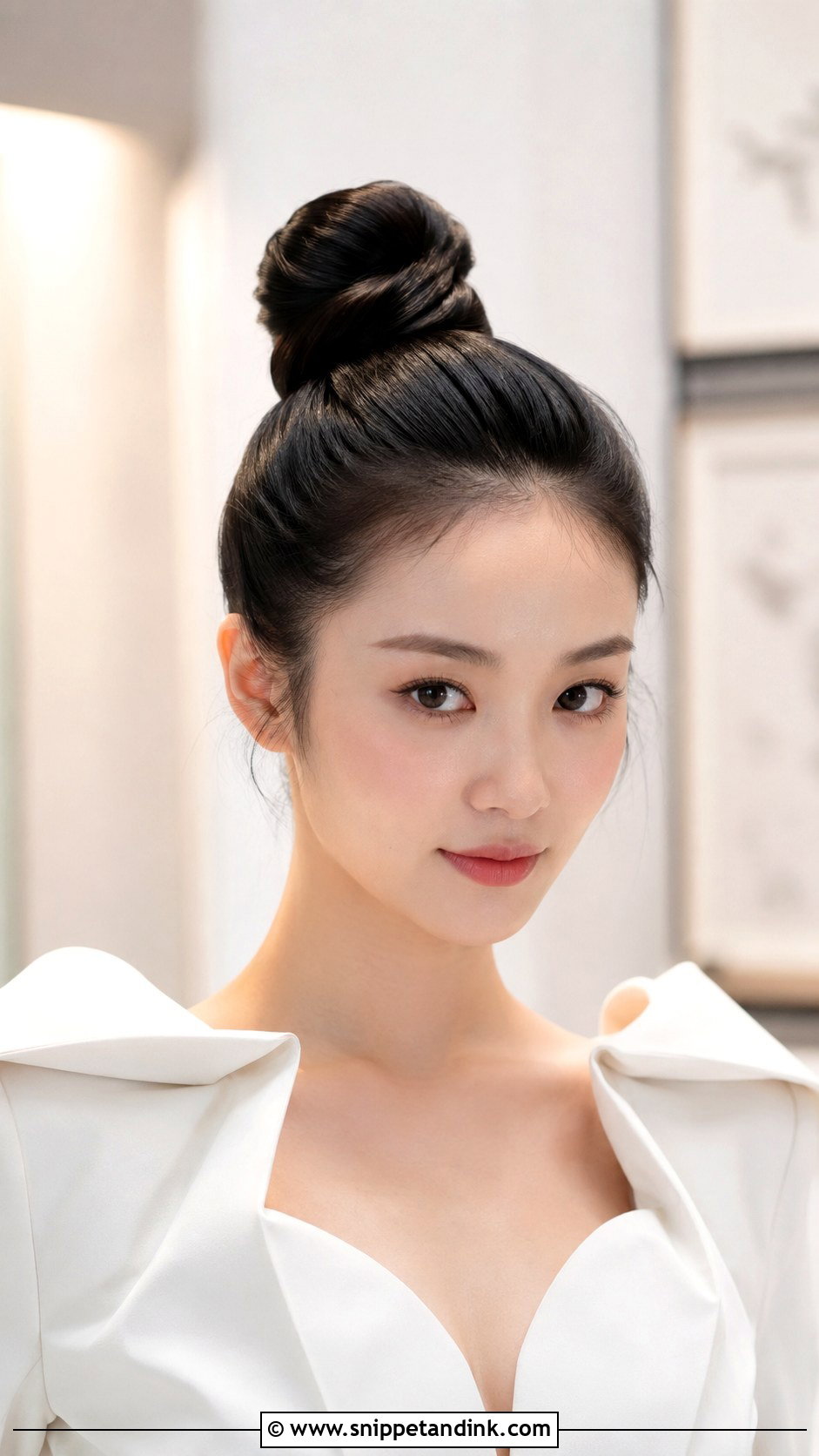 Sleek Top Knot - Snippet and Ink - 25 Hairstyle for Wedding Function Ideas