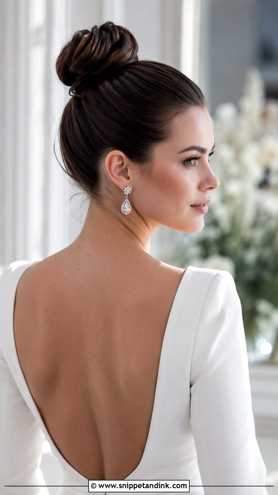 Sleek Top Knot Bridal Updo - Snippet and Ink - 30 Bride Updo Hairstyles