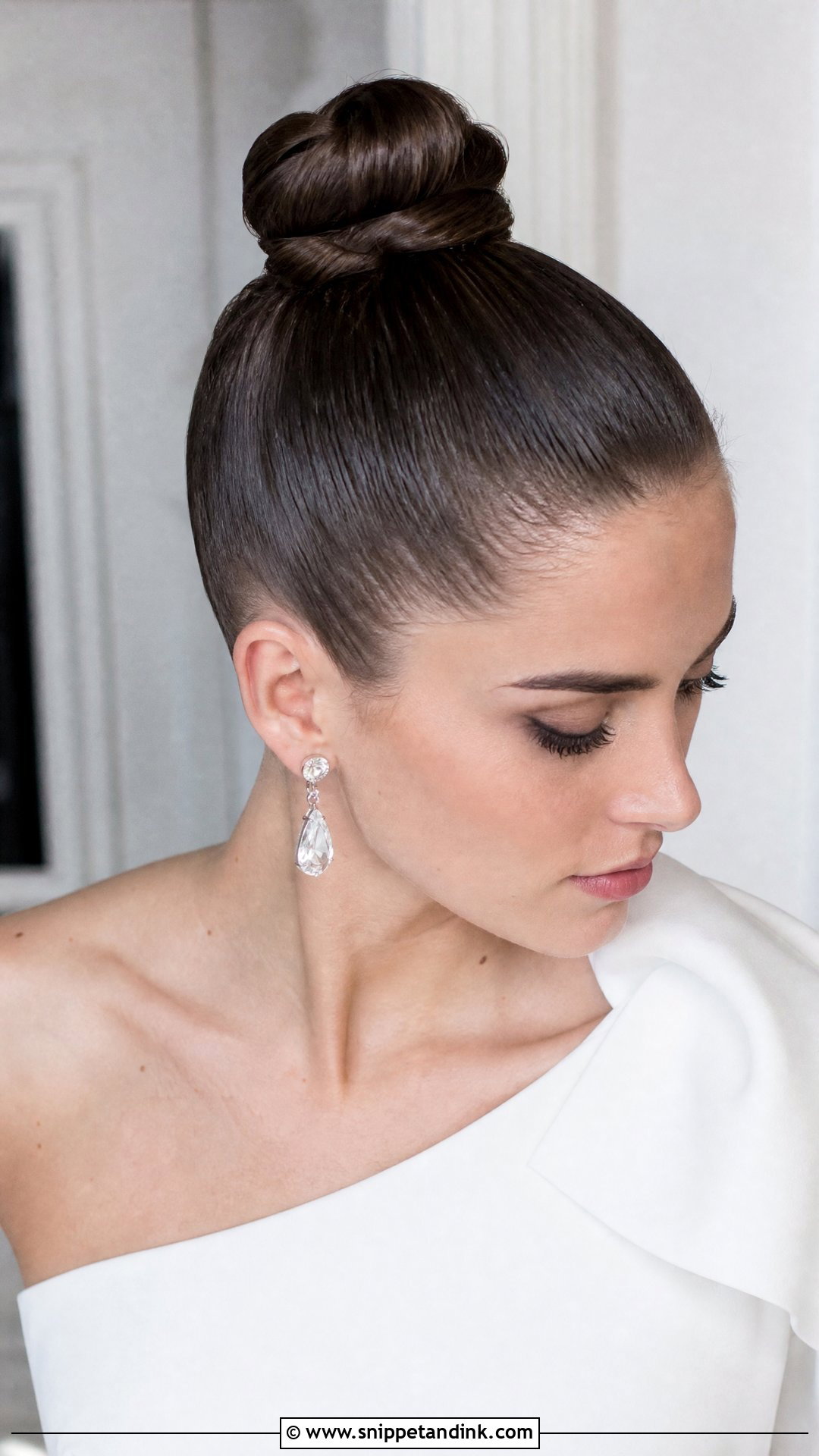 Sleek Top Knot Wedding Hairstyle - Snippet and Ink - 20 Up Hairstyles for Wedding