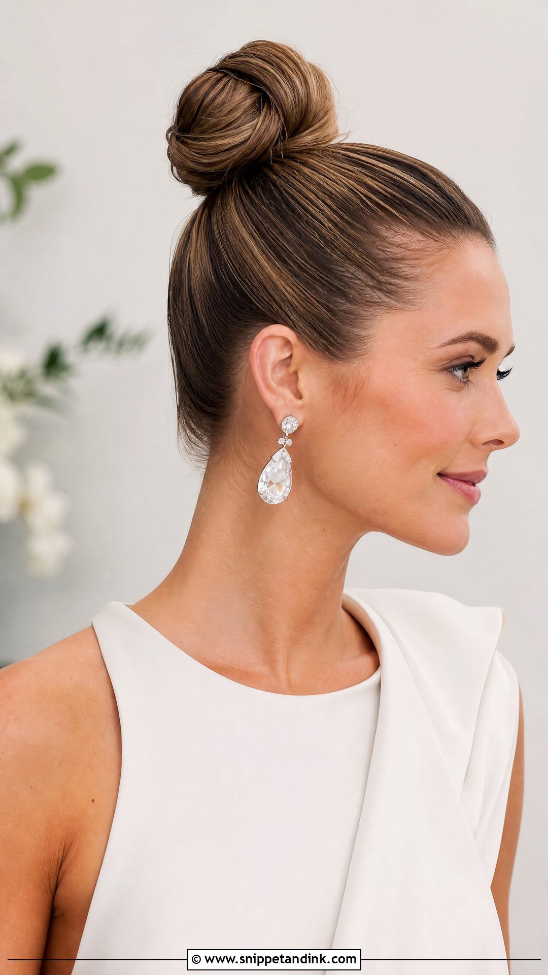 Sleek Top Knot Wedding Hairstyle - Snippet and Ink - 20 Hairstyle for Wedding Party Ideas