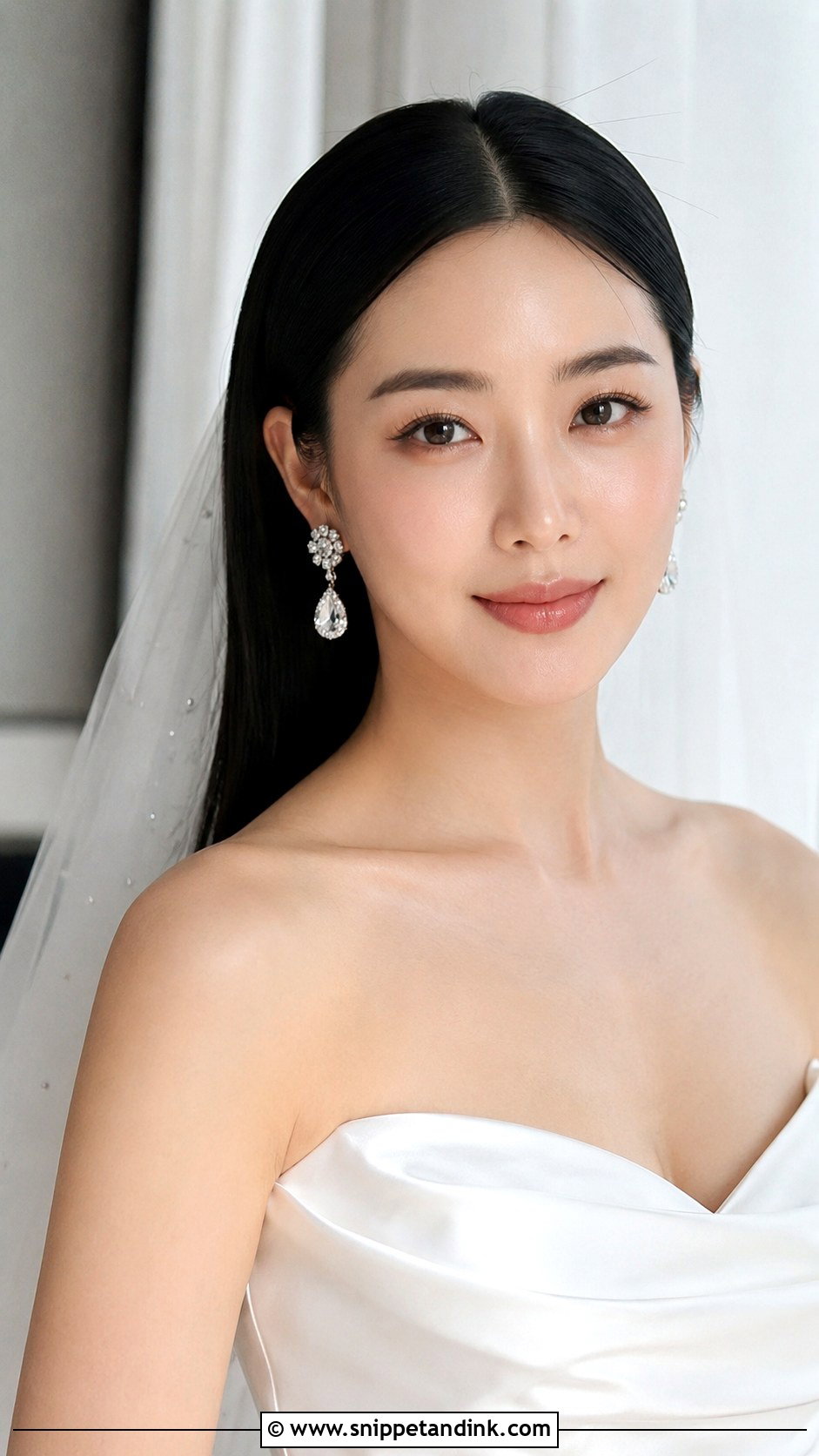 Sleek Tucked Behind Ears Wedding Hair - Snippet and Ink - 20 Down Do Wedding Hair Ideas