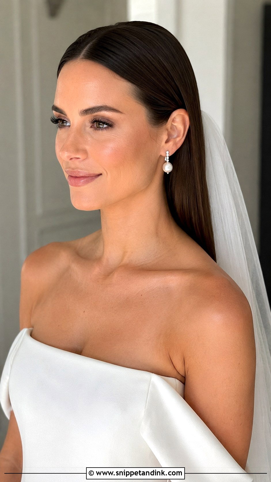 Sleek Tucked Bridal Hair - Snippet and Ink - 25 Wedding Hairstyles for Bride Down