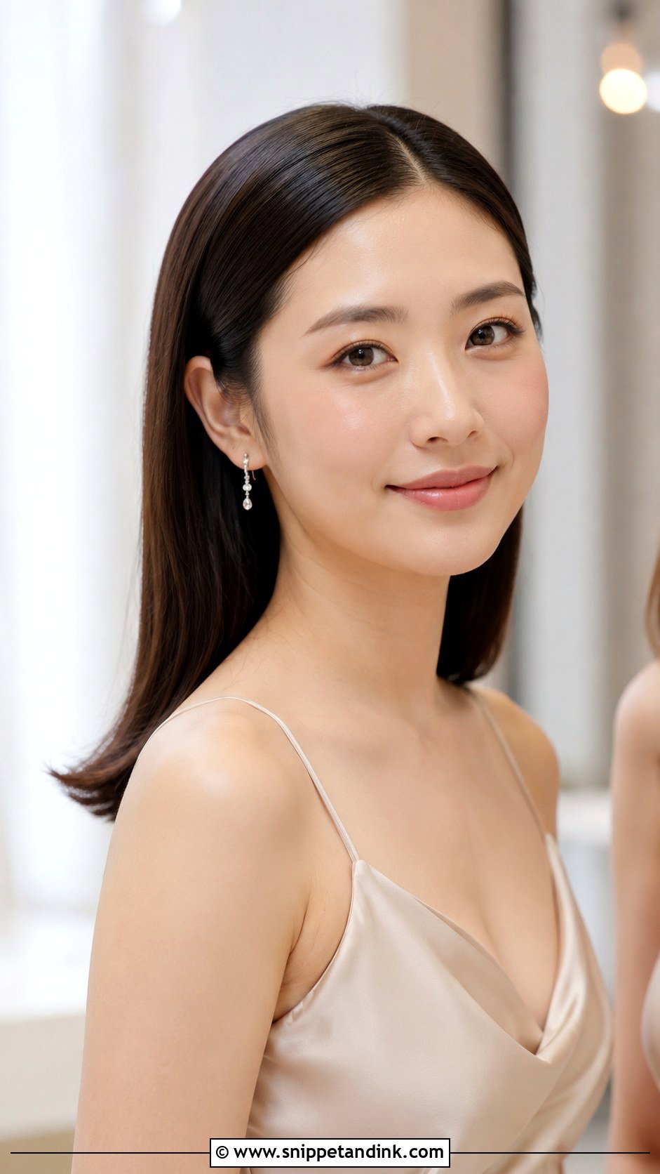 Sleek Tucked Bridesmaid Hair Down - Snippet and Ink - 20 Simple Bridesmaid Hair Down Ideas