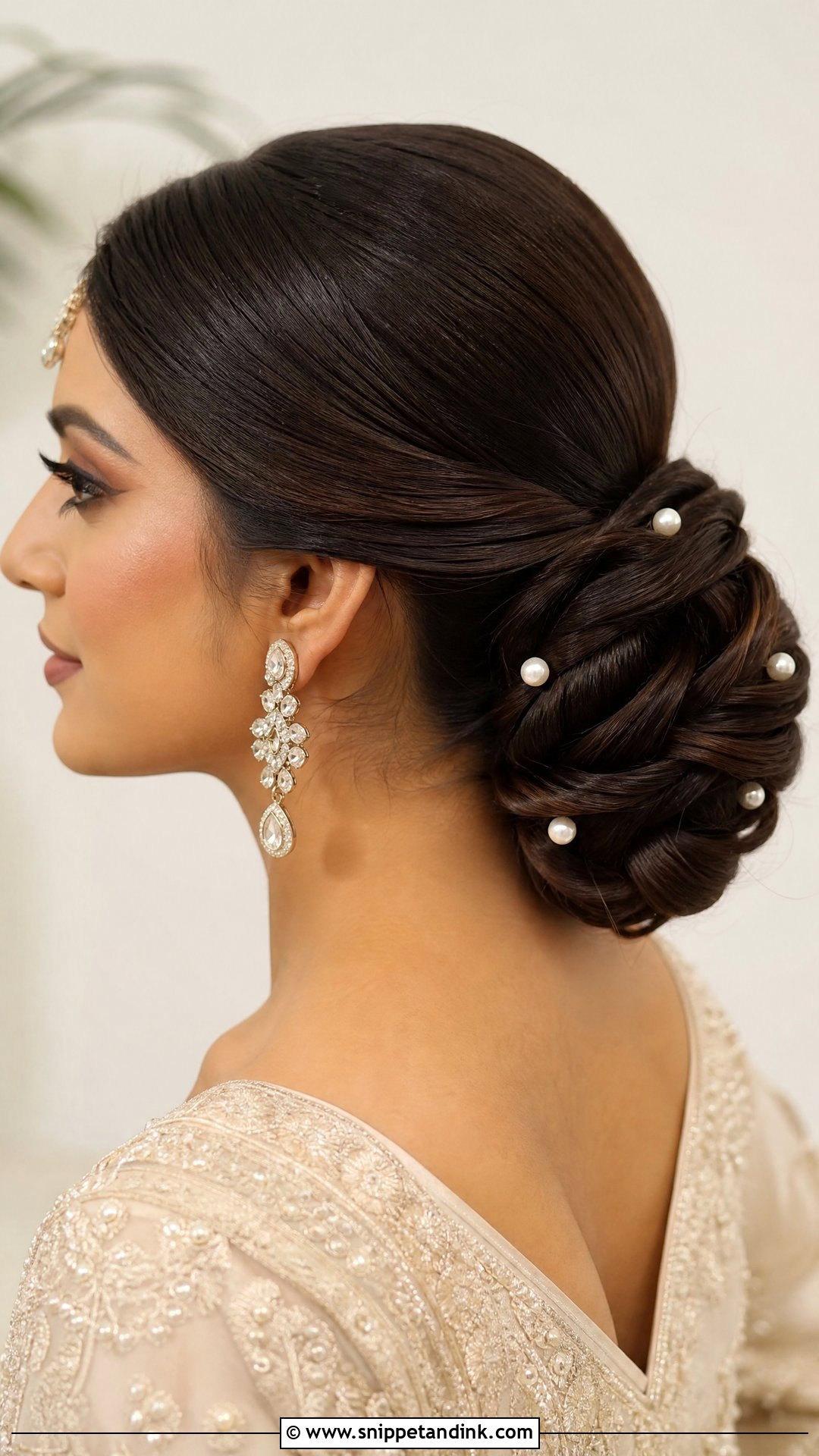 Sleek Twisted Bun Wedding Hairstyle - Snippet and Ink - 20 Sleek Hairstyles for Wedding