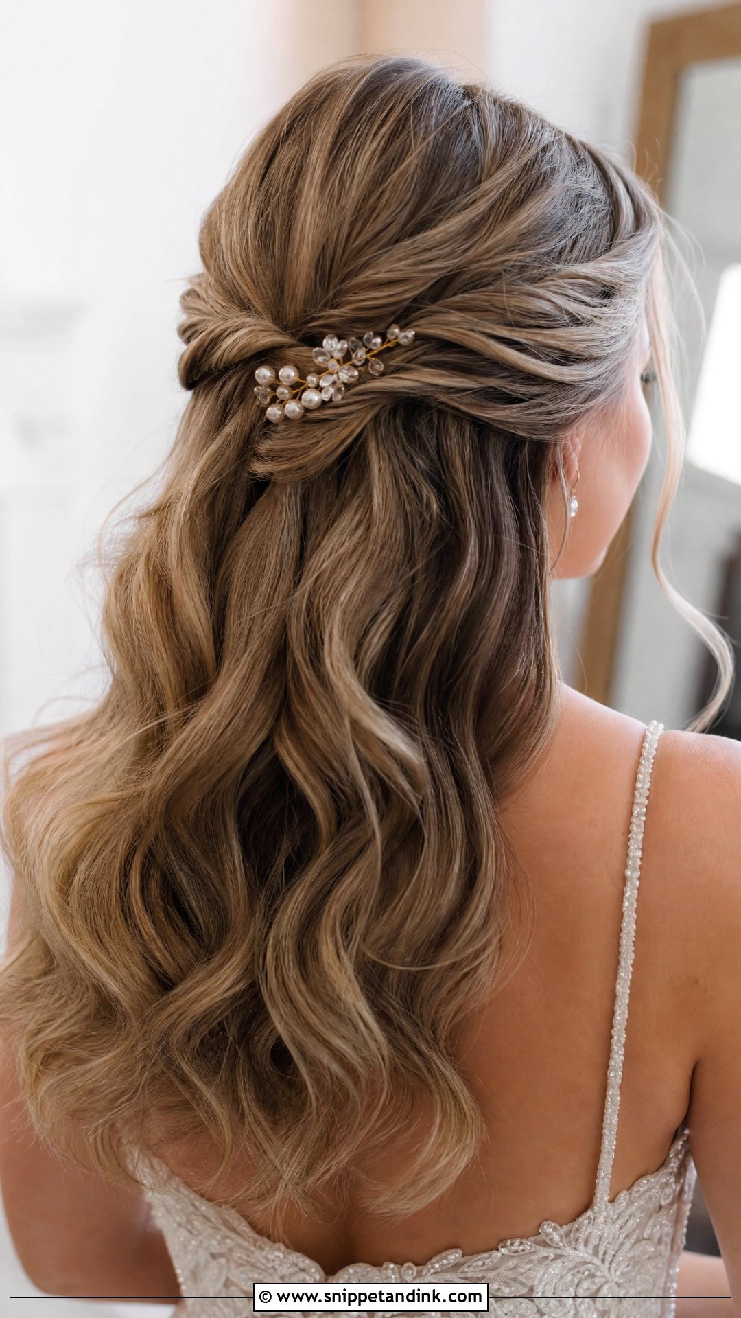 Sleek Twisted Half Up Style - Snippet and Ink - 20 Celebrity Wedding Hair Ideas
