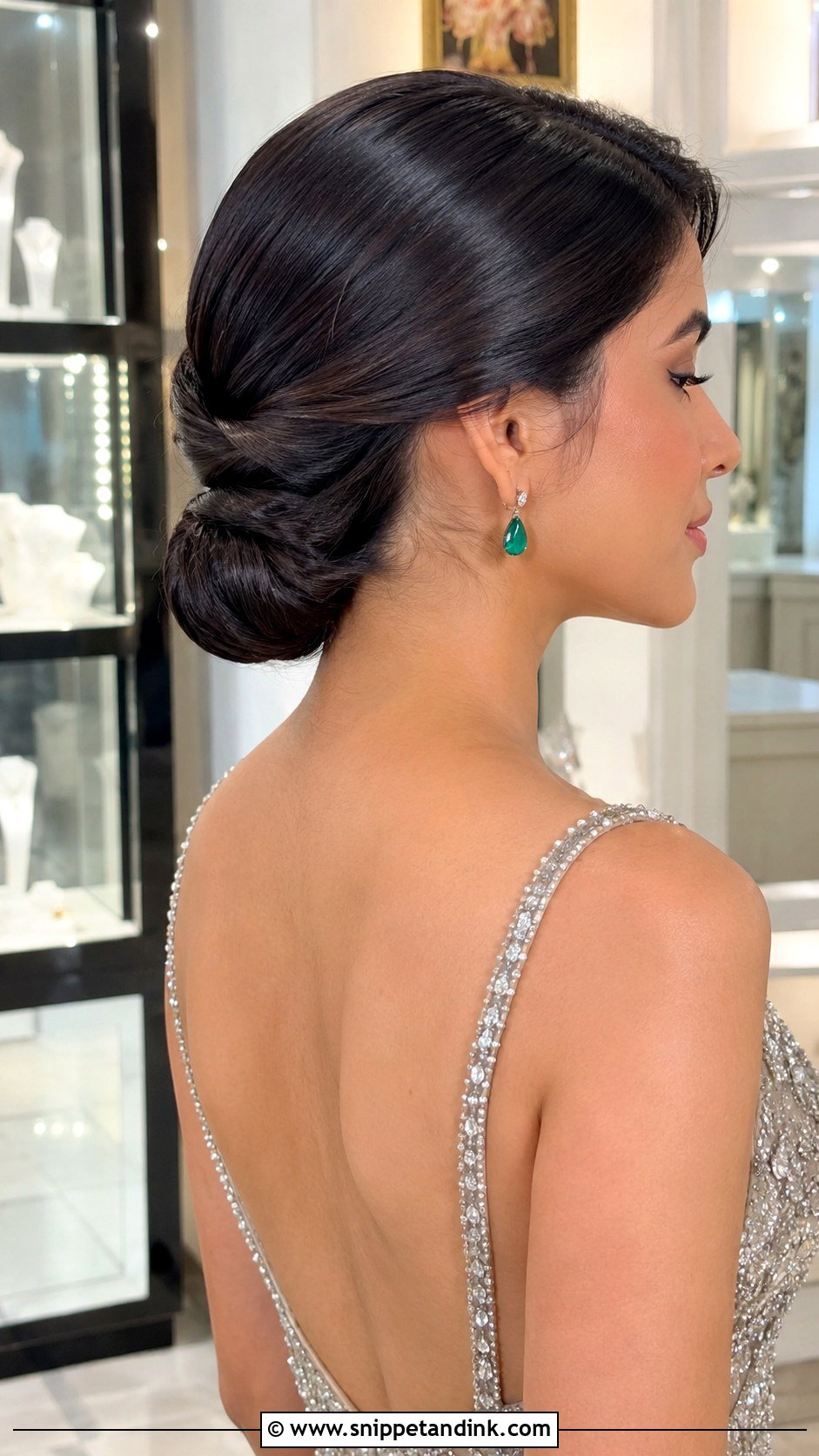 Sleek Twisted Low Bun for Long Hair - Snippet and Ink - 20 Hair for Wedding Guest Long Ideas