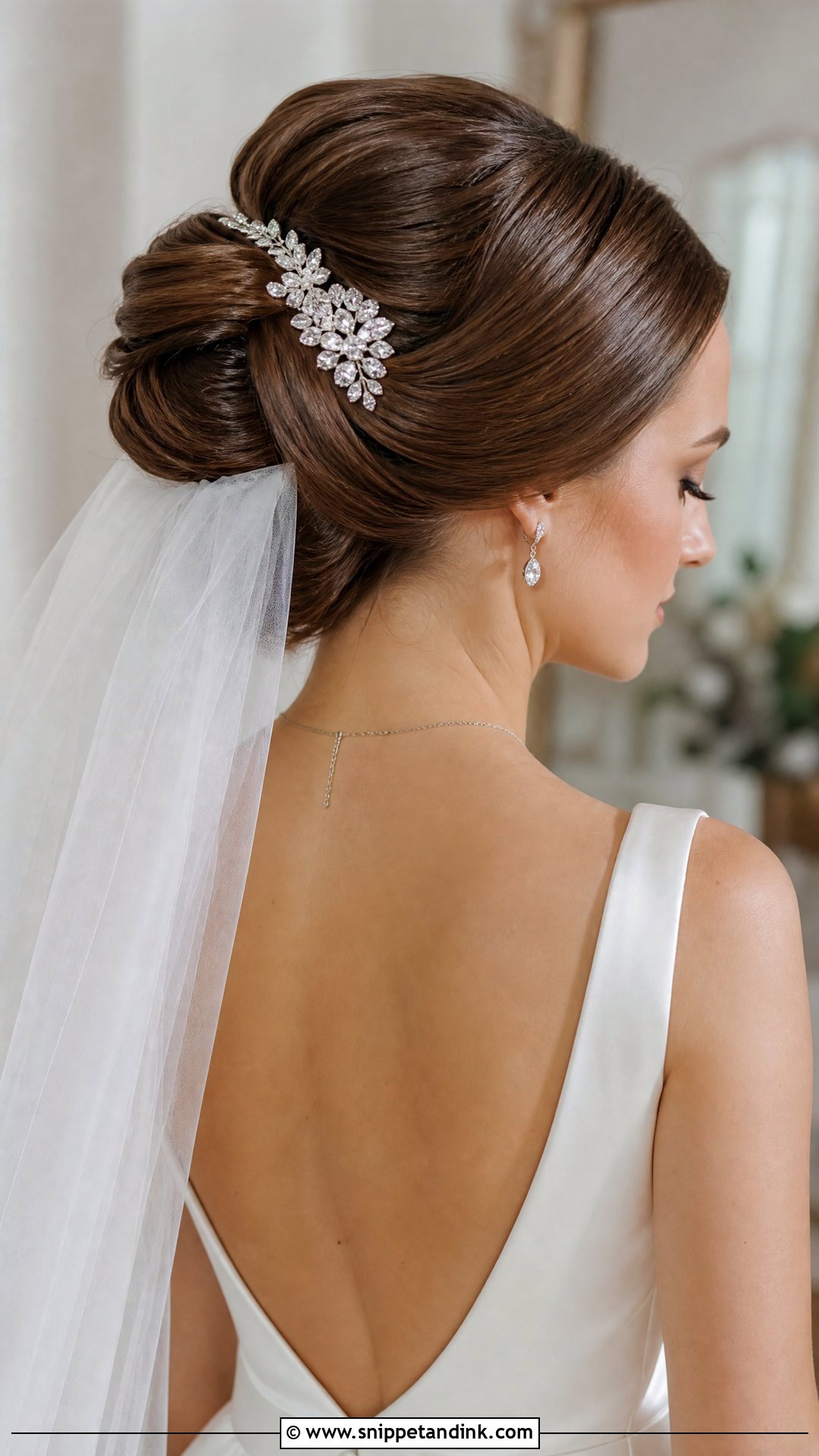 Sleek Vintage Updo Wedding Hairstyle - Snippet and Ink - 20 Retro Wedding Hair Ideas