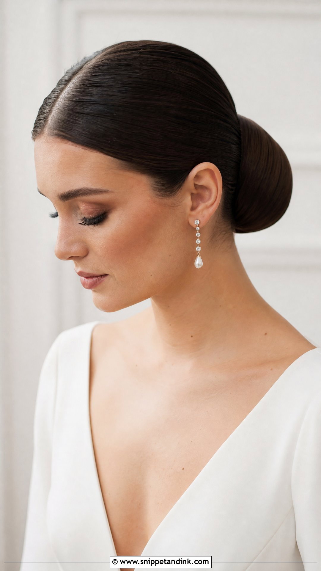 Sleek Wedding Bun For Long Hair - Snippet and Ink - 20 Wedding Buns for Long Hair