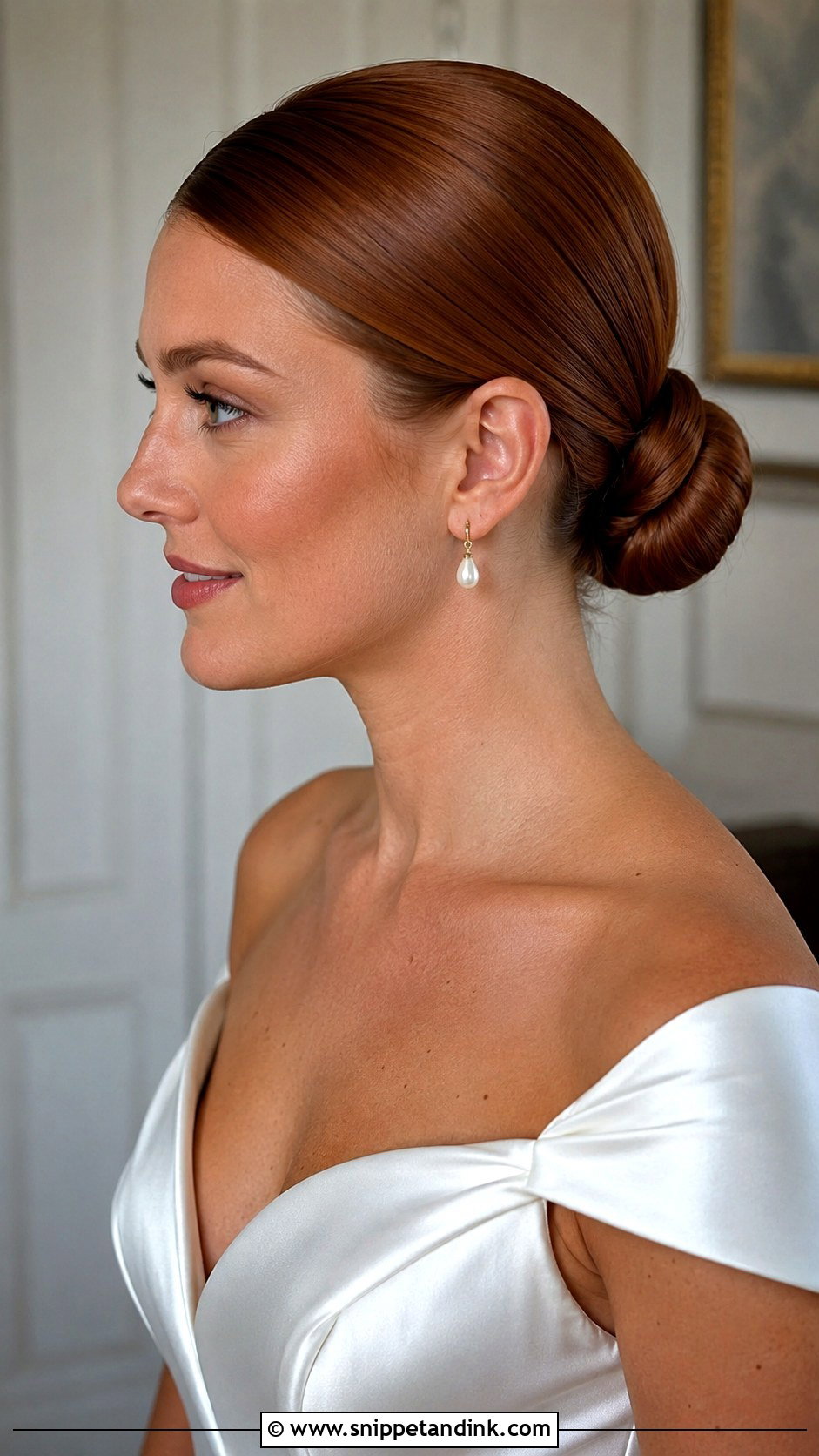 Sleek Wedding Bun For Long Hair - Snippet and Ink - 15 Upstyles for Long Hair Wedding