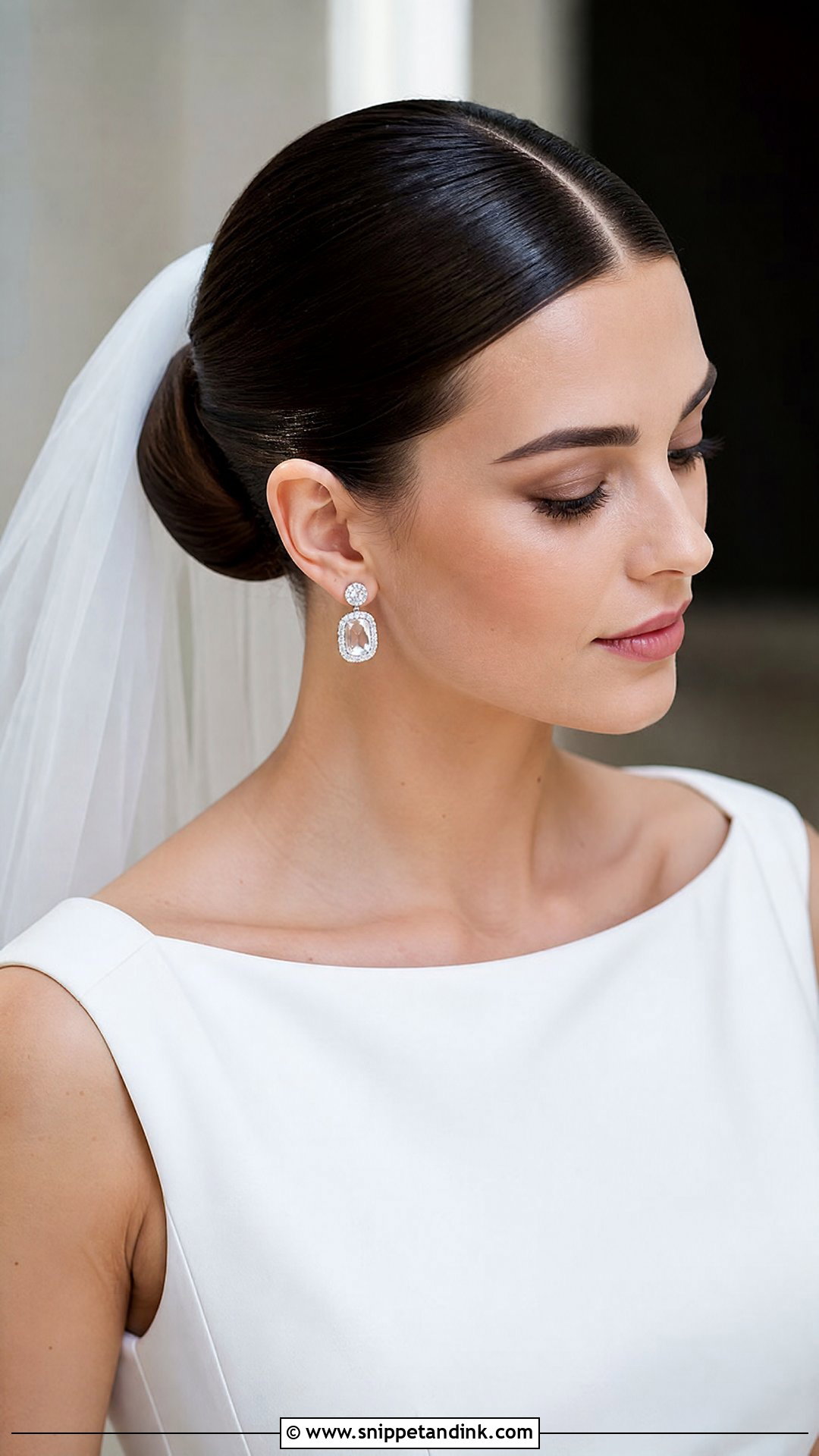 Sleek Wedding Bun - Snippet and Ink - 15 Bun Hairdo Wedding Ideas