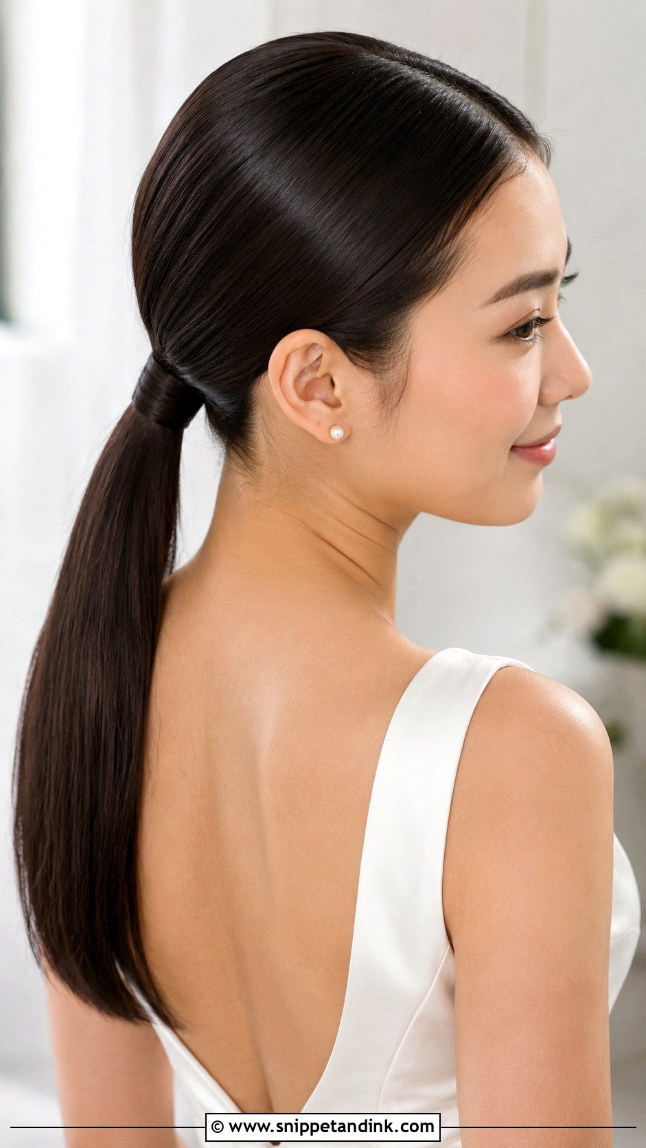 Sleek Wedding Ponytail - Snippet and Ink - 15 Ponytails Hairstyles for Wedding