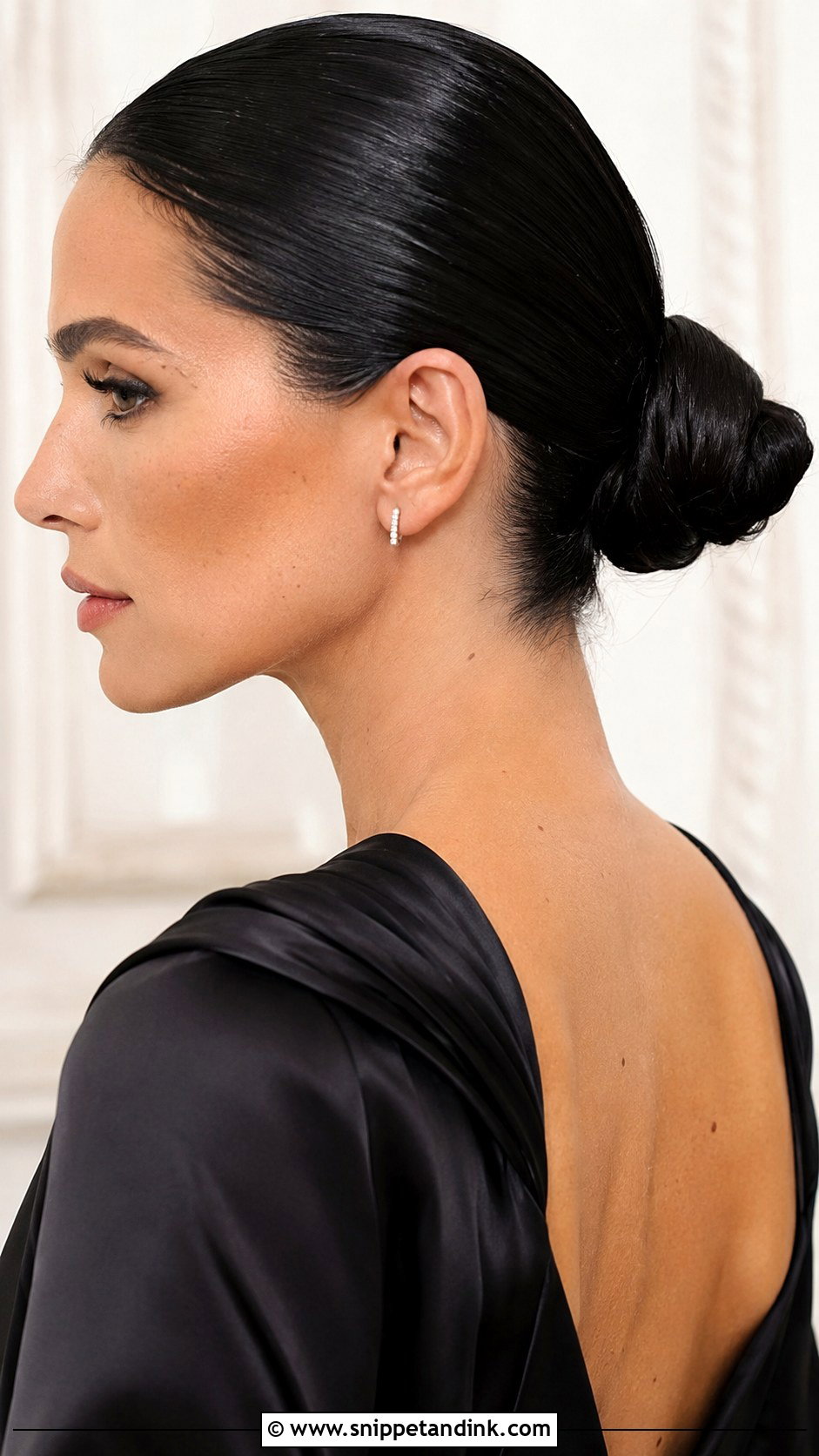 Sleek Wet Look Bun - Snippet and Ink - 20 Sleek Wedding Hairstyles