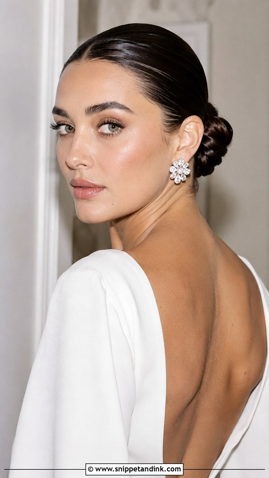 Sleek Wet Look Updo for Short Hair - Snippet and Ink - 25 Wedding Updos for Short Hair