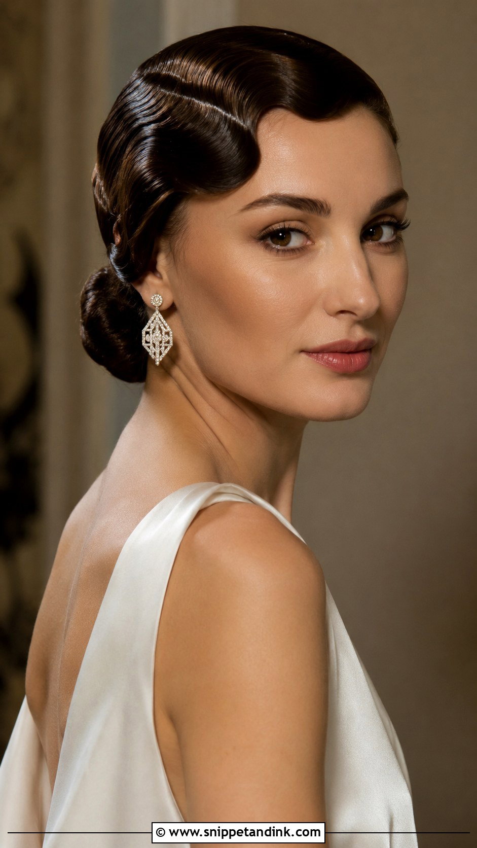 Sleek Wet Look Waves - Snippet and Ink - 20 1920s Wedding Hair Ideas