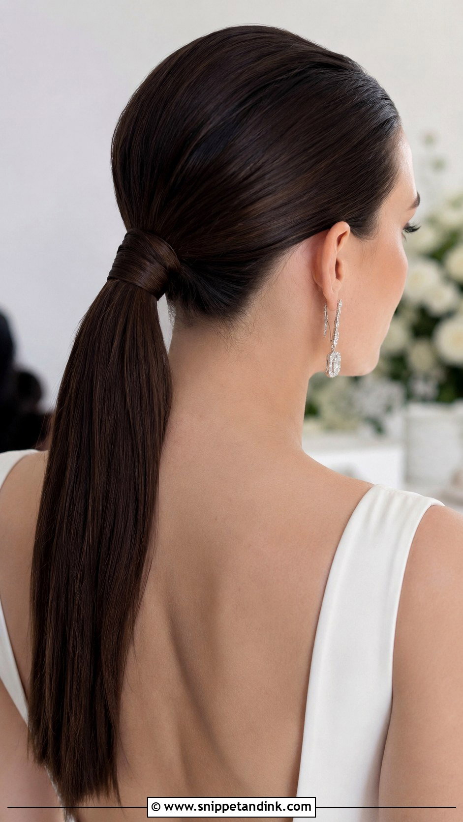 Sleek Wrapped Ponytail Updo - Snippet and Ink - 25 Bridal Hair Up Ideas