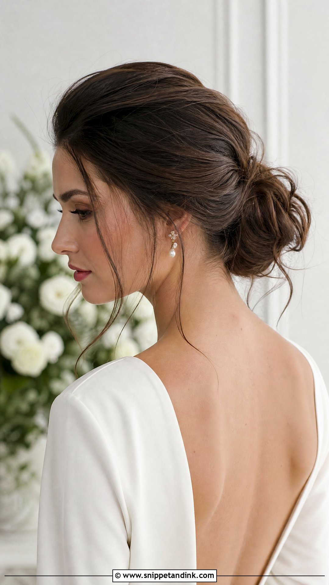 Sleek to Messy Bun - Snippet and Ink - 20 Messy Bun Bridal Hair Ideas