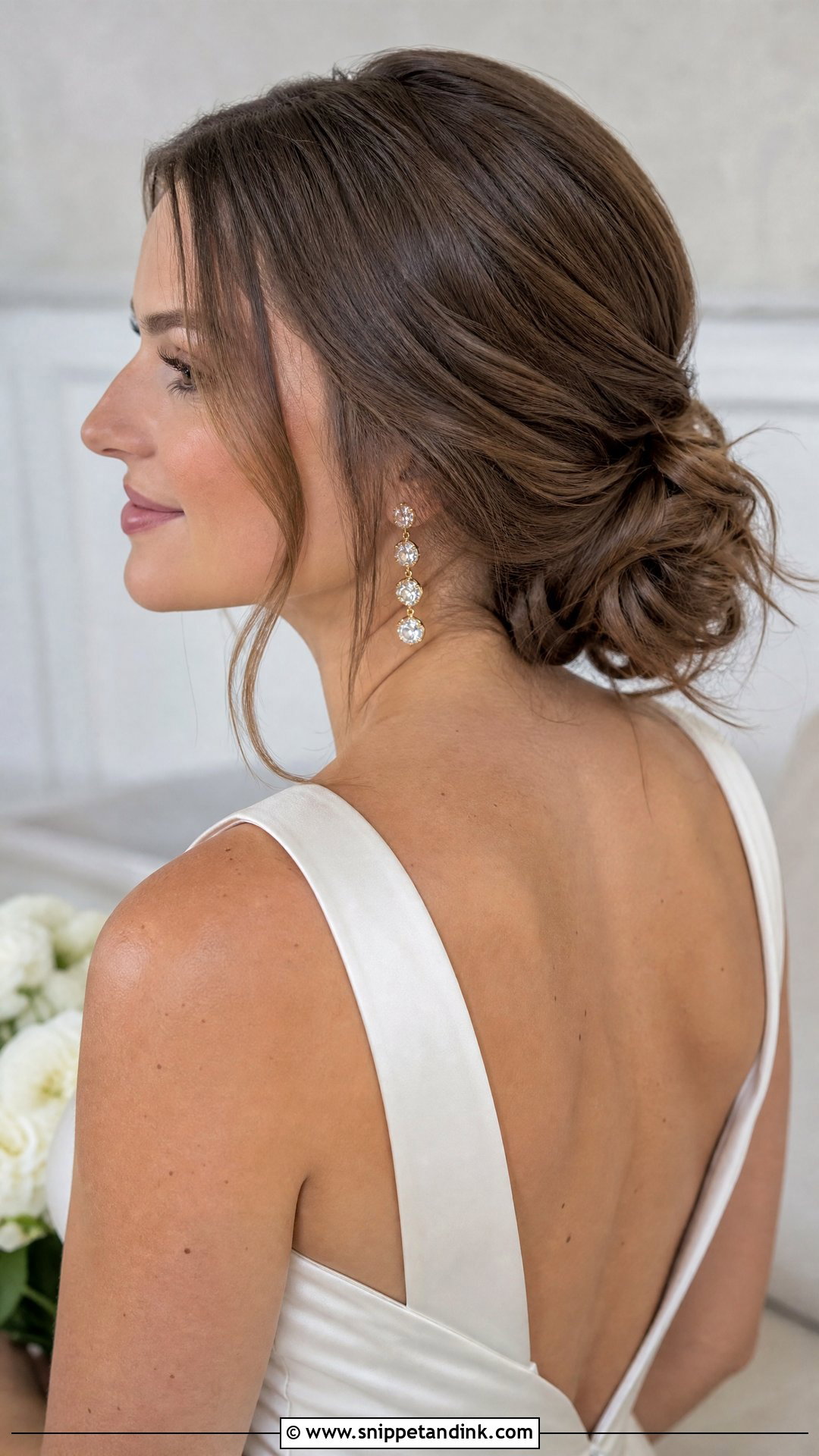 Sleek to Messy Low Bun - Snippet and Ink - 20 Messy Bridal Bun Ideas