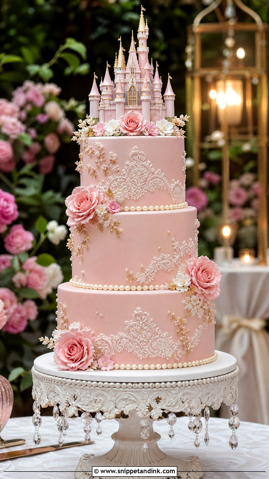 Sleeping Beauty Castle Wedding Cake - Snippet and Ink - 20 Disney Wedding Cake Ideas