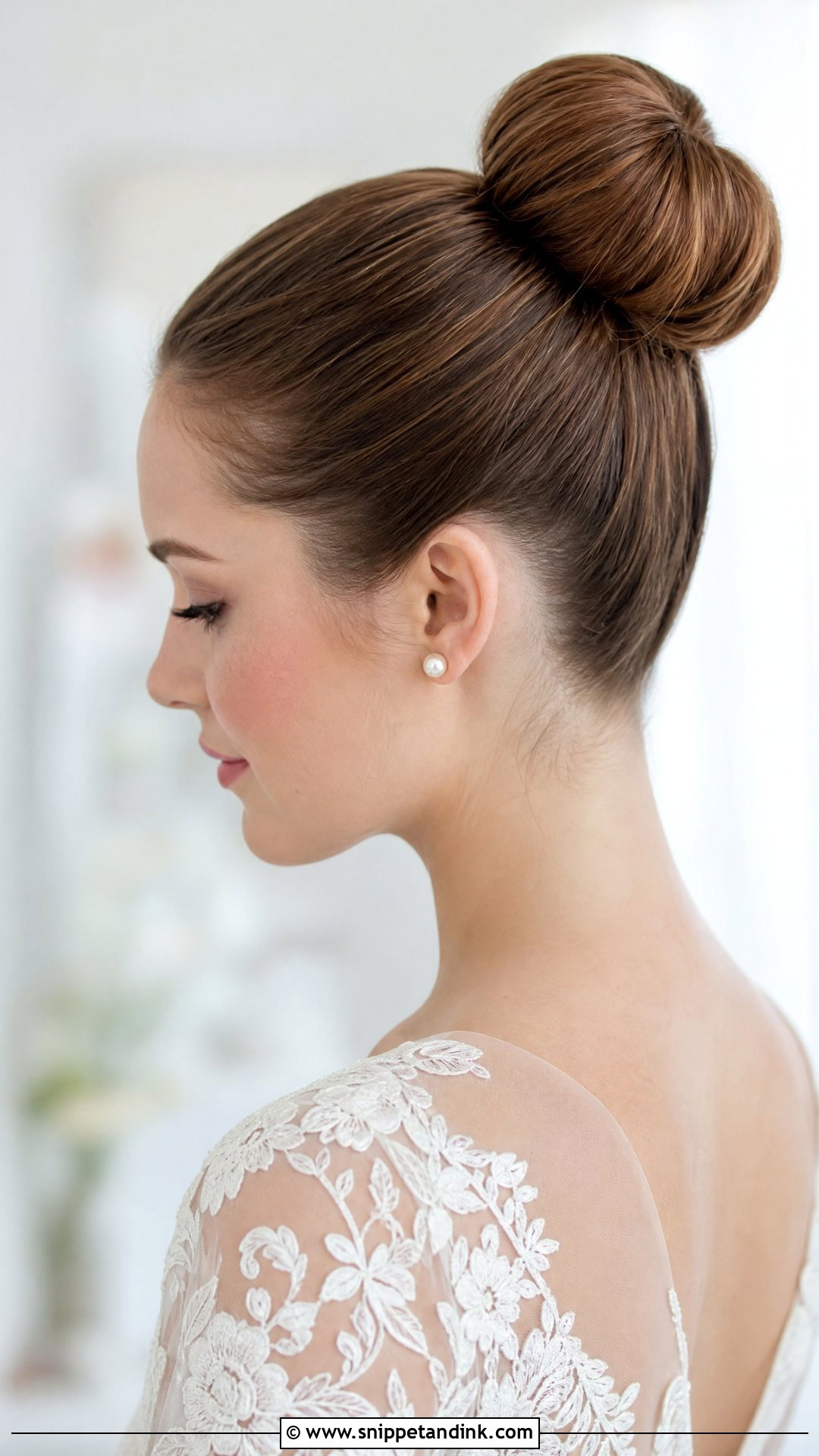 Slick Back Ballerina Bun Wedding Hairstyle - Snippet and Ink - 20 Slick Back Updo Wedding Hairstyles