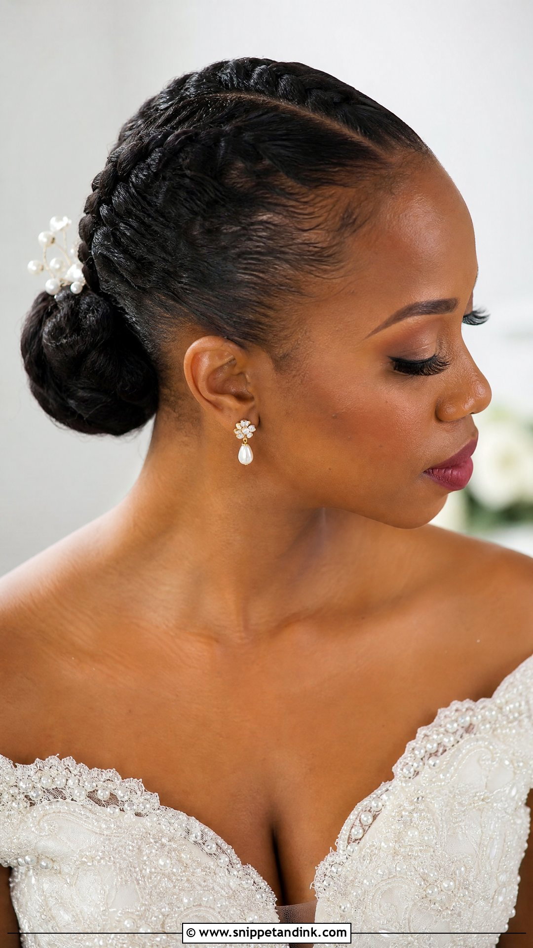 Slick Back Braided Bun Wedding Hairstyle - Snippet and Ink - 20 Slick Back Updo Wedding Hairstyles
