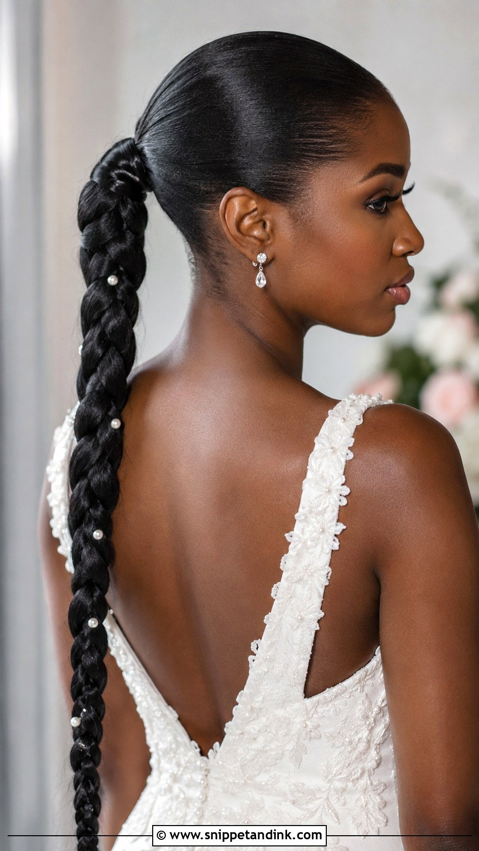 Slick Back Braided Ponytail For Wedding - Snippet and Ink - 15 Slick Back Hairstyles for Wedding