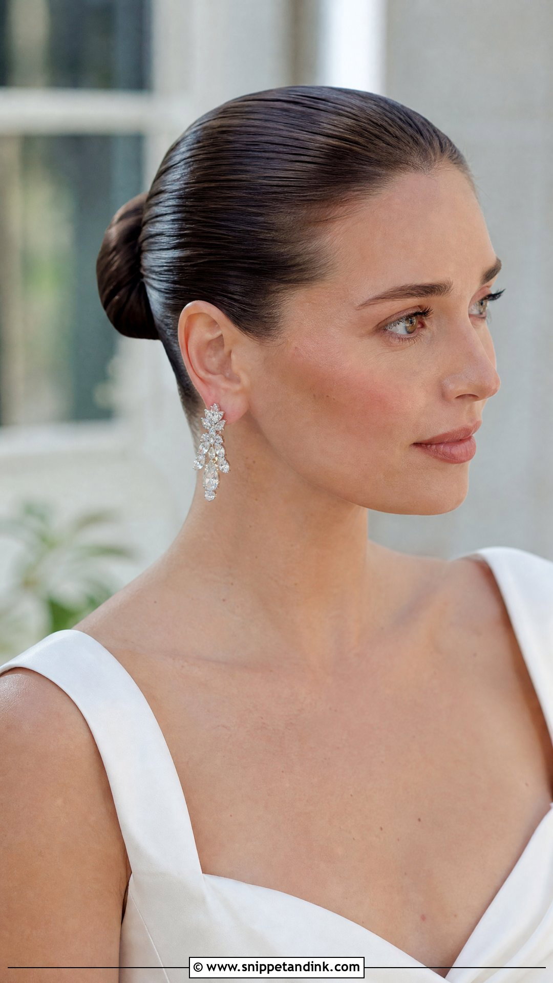 Slick Back Bun With No Part - Snippet and Ink - 20 Slick Back Bun Wedding Hair Ideas