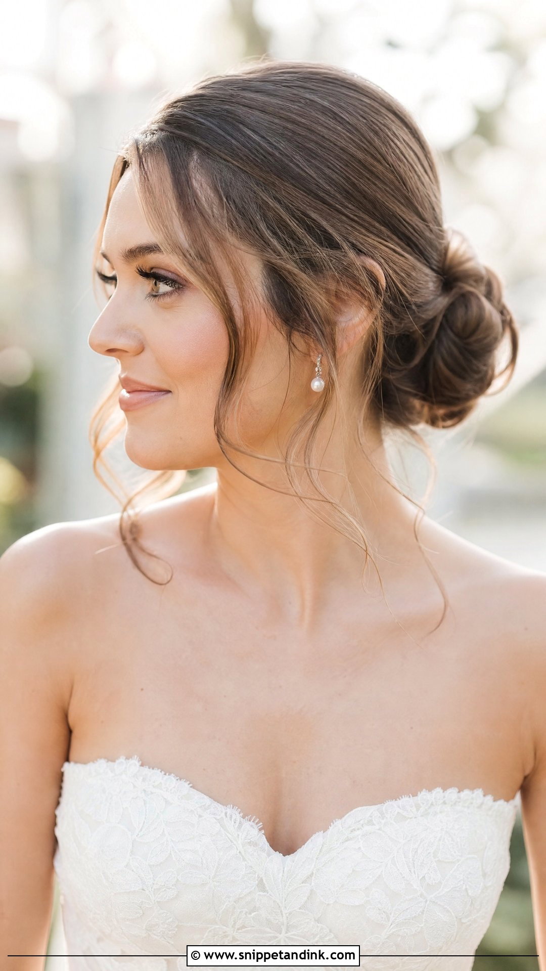 Slick Back Bun With Soft Tendrils - Snippet and Ink - 20 Slick Back Bun Wedding Hair Ideas