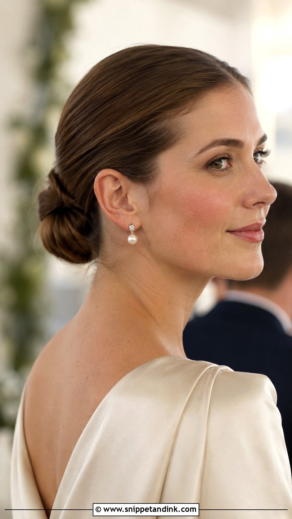 Slick Back Chignon For Wedding Guest - Snippet and Ink - 15 Slick Back Wedding Guest Hair Ideas
